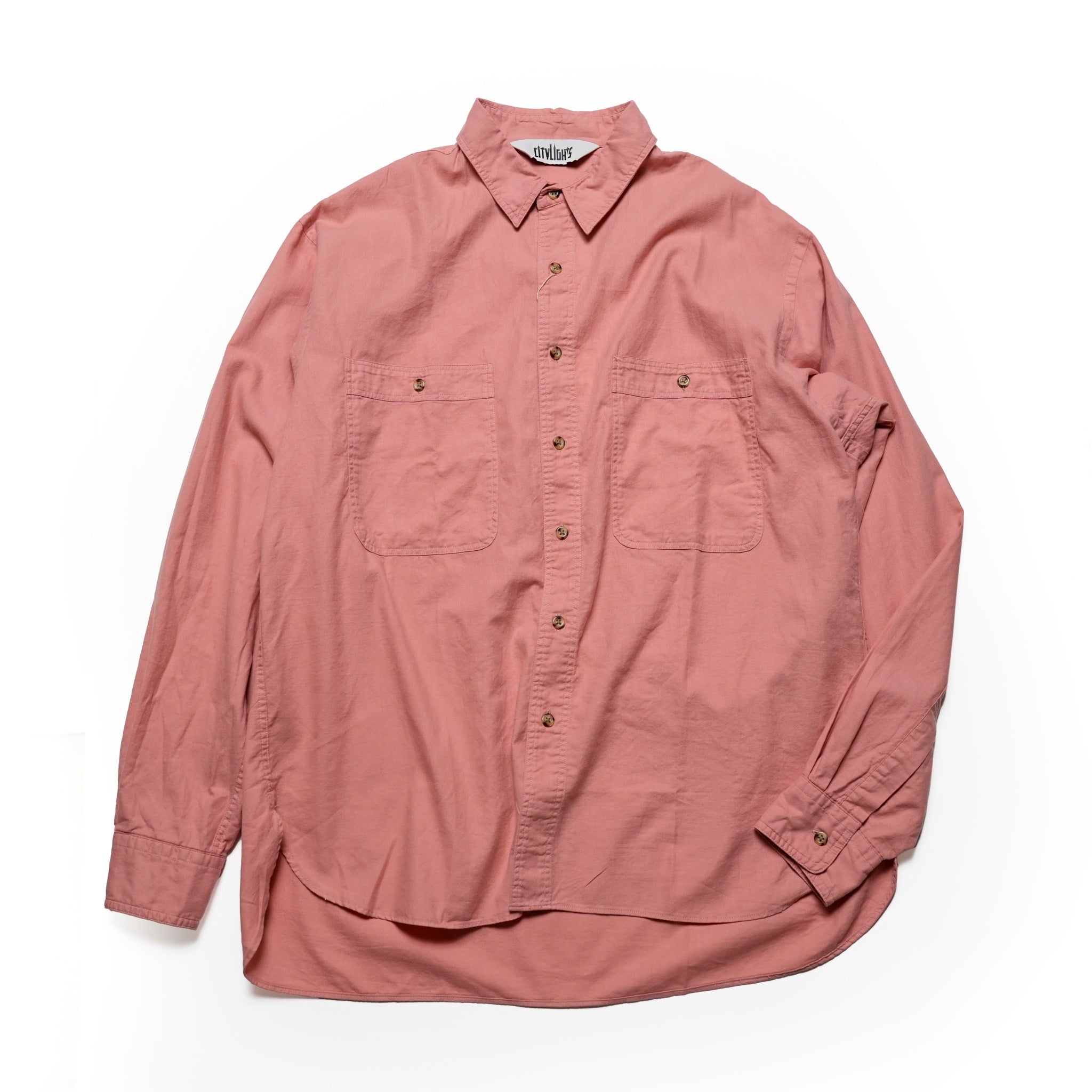Name:OVER DYE SHIRT | Color:Coral | Size:Regular/Tall 【CITYLIGHTS PRODUCTS_シティライツプロダクツ】