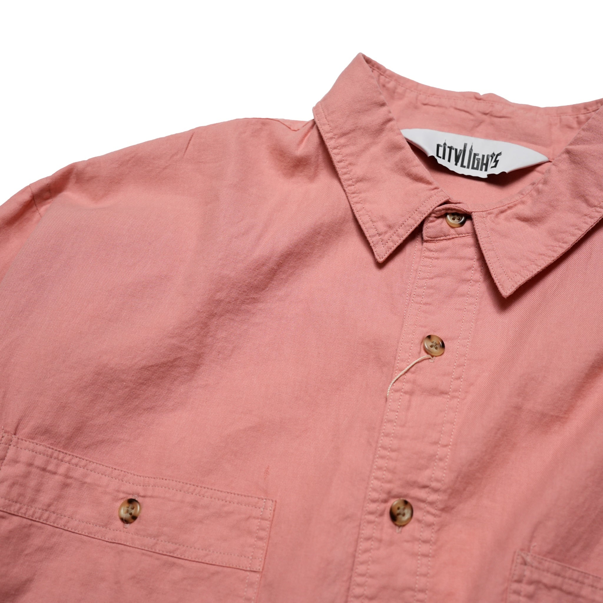 Name:OVER DYE SHIRT | Color:Coral | Size:Regular/Tall 【CITYLIGHTS PRODUCTS_シティライツプロダクツ】