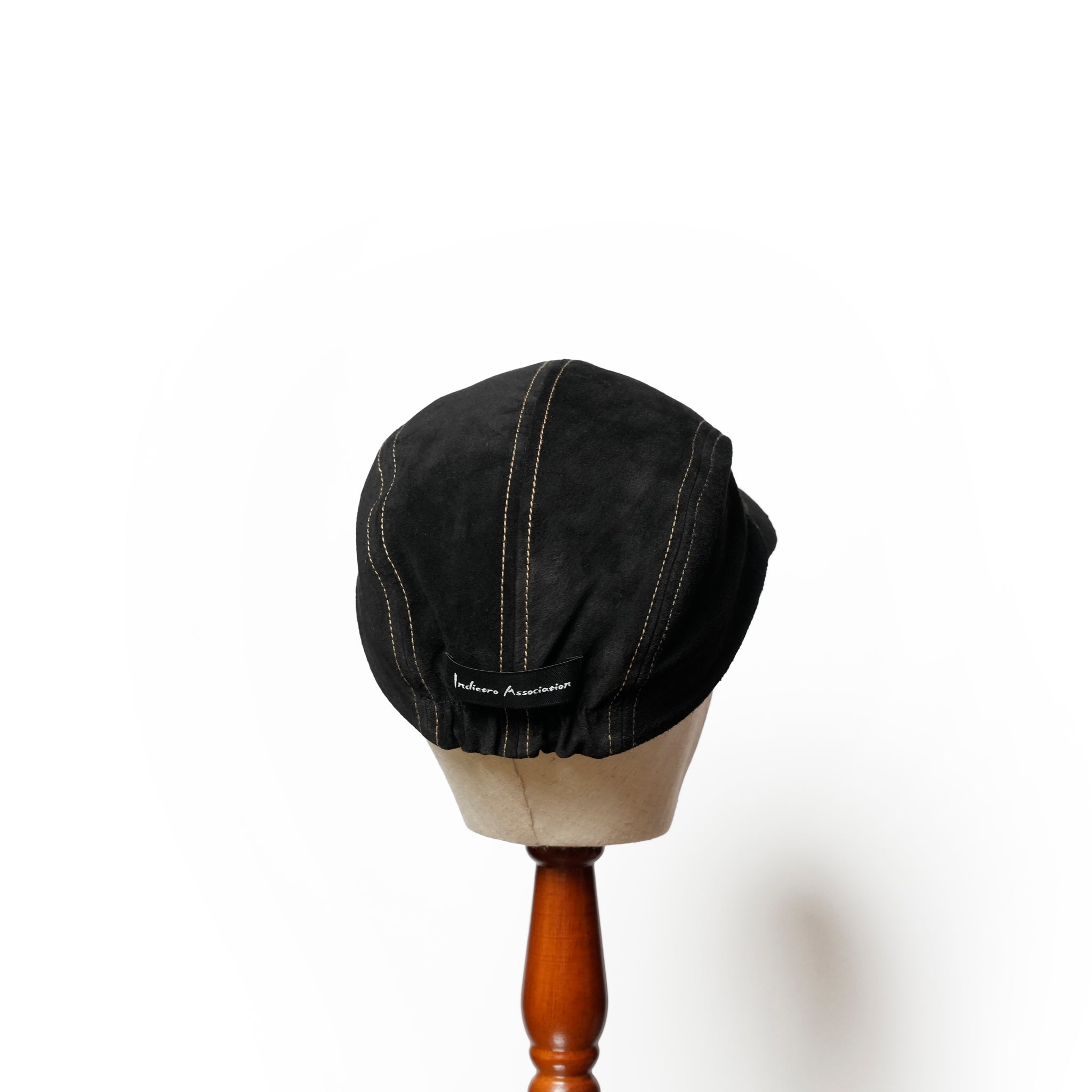 Leather Jet Cap | Color_Beige / Black | No_ia-25-129【INDIETRO ASSOCIATION_インディエトロアソシエーション】