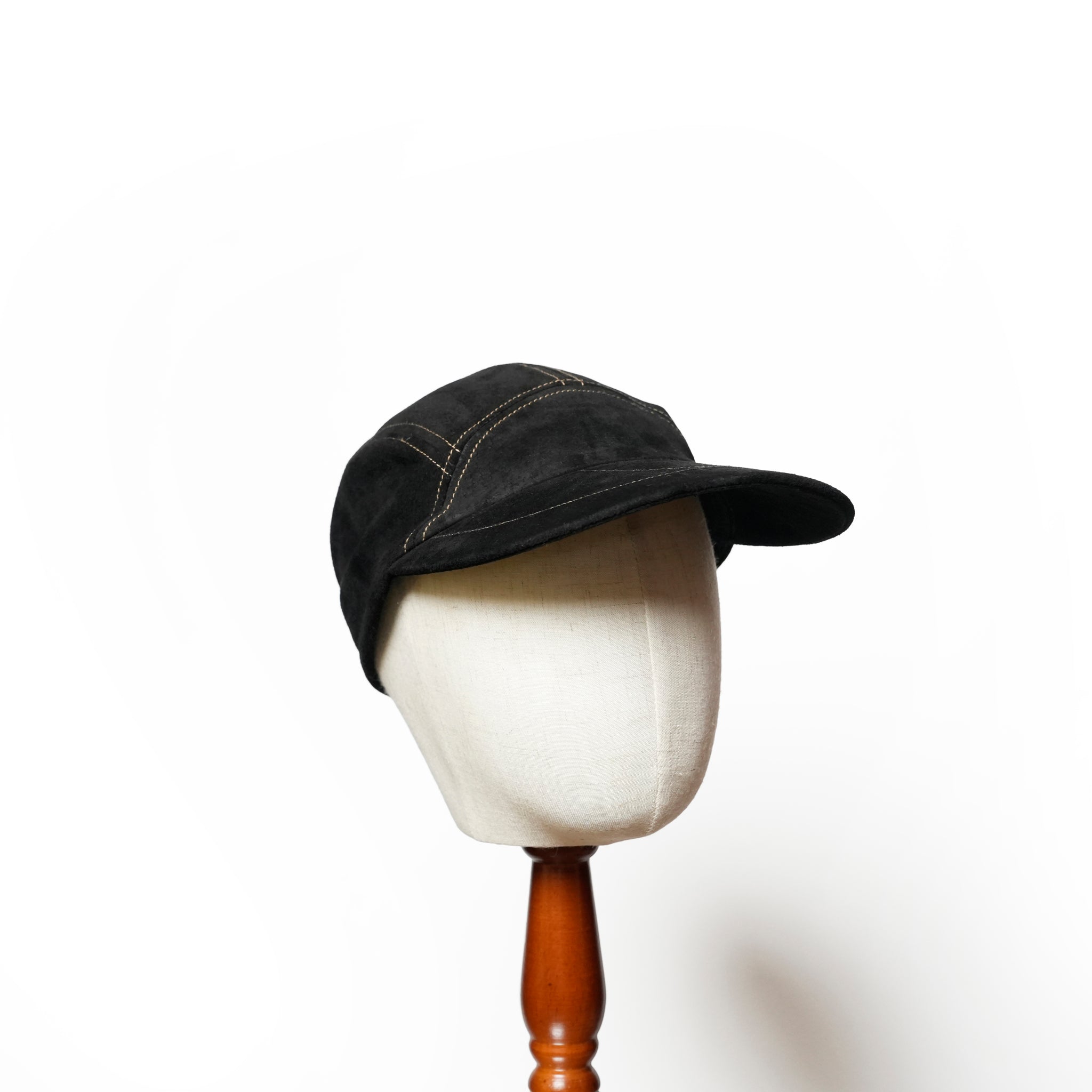 Leather Jet Cap | Color_Beige / Black | No_ia-25-129【INDIETRO ASSOCIATION_インディエトロアソシエーション】