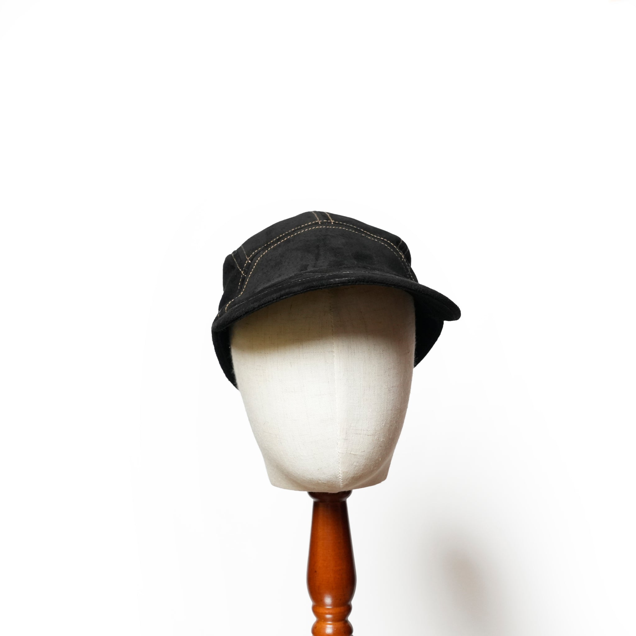 Leather Jet Cap | Color_Beige / Black | No_ia-25-129【INDIETRO ASSOCIATION_インディエトロアソシエーション】