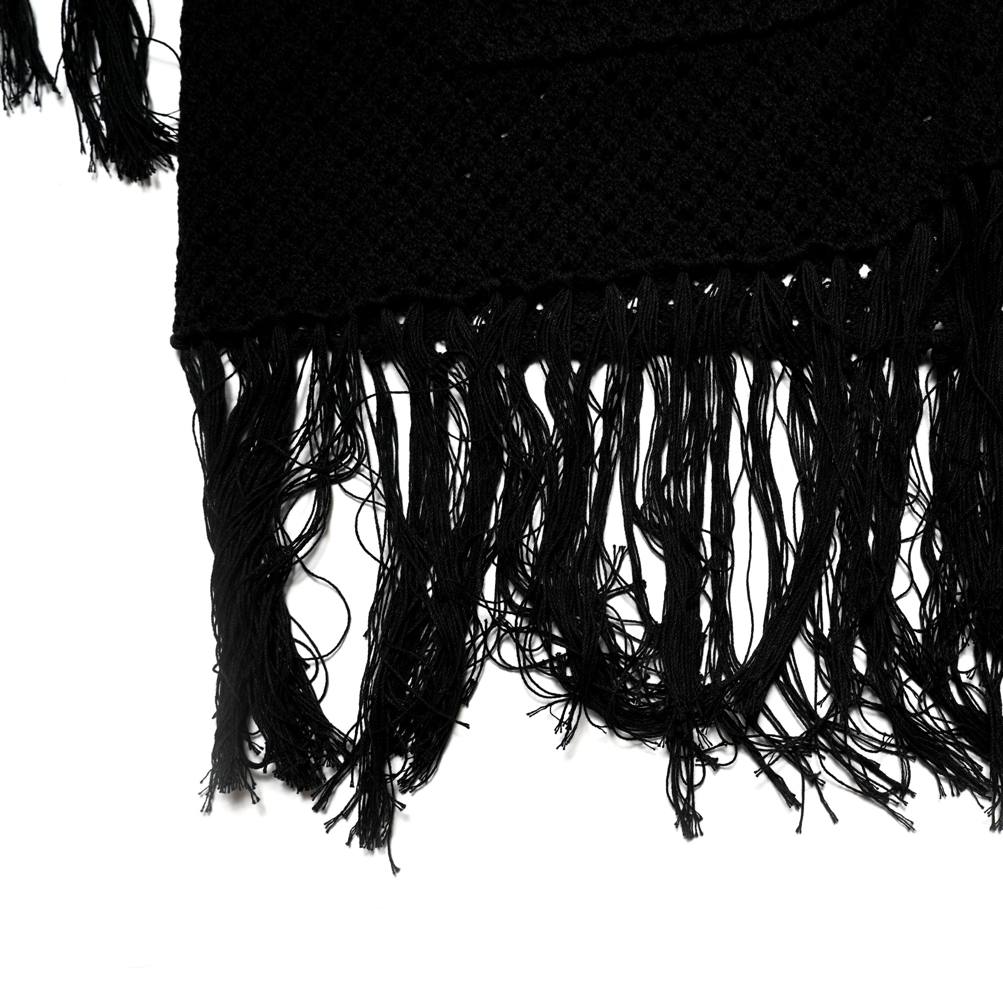 Name:Fringe Cotton Knit Shirt フリンジコットンニットシャツ | Color:Black / Natural / Amethyst / Cosmos | Size:Short/Medium【AMBERGLEAM_アンバーグリーム】| No:1185141313