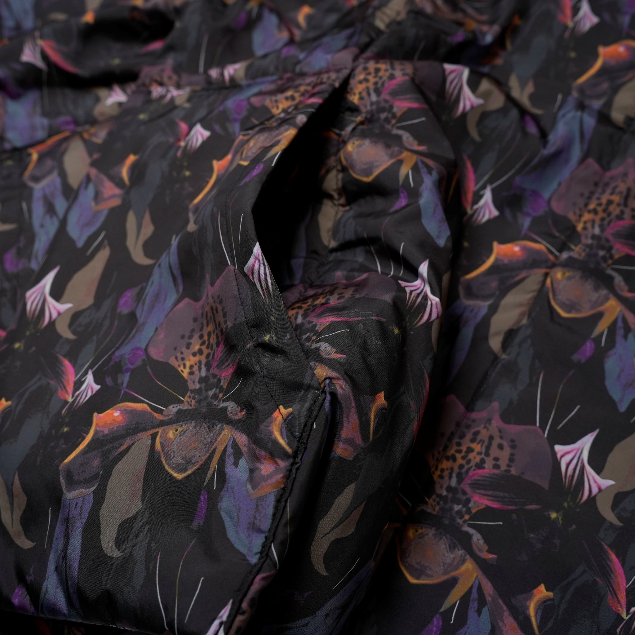 BSD24AW-02_BLACK | Flower Down Stole | Color:Black【BEDSIDEDRAMA_ベッドサイドドラマ】