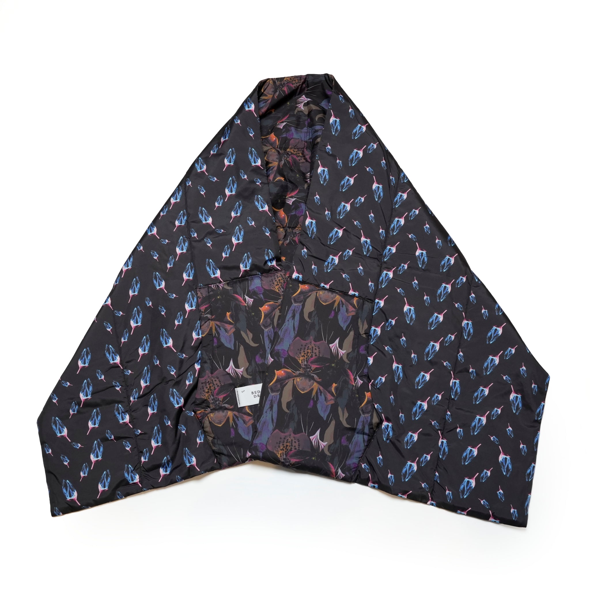 BSD24AW-02_BLACK | Flower Down Stole | Color:Black【BEDSIDEDRAMA_ベッドサイドドラマ】