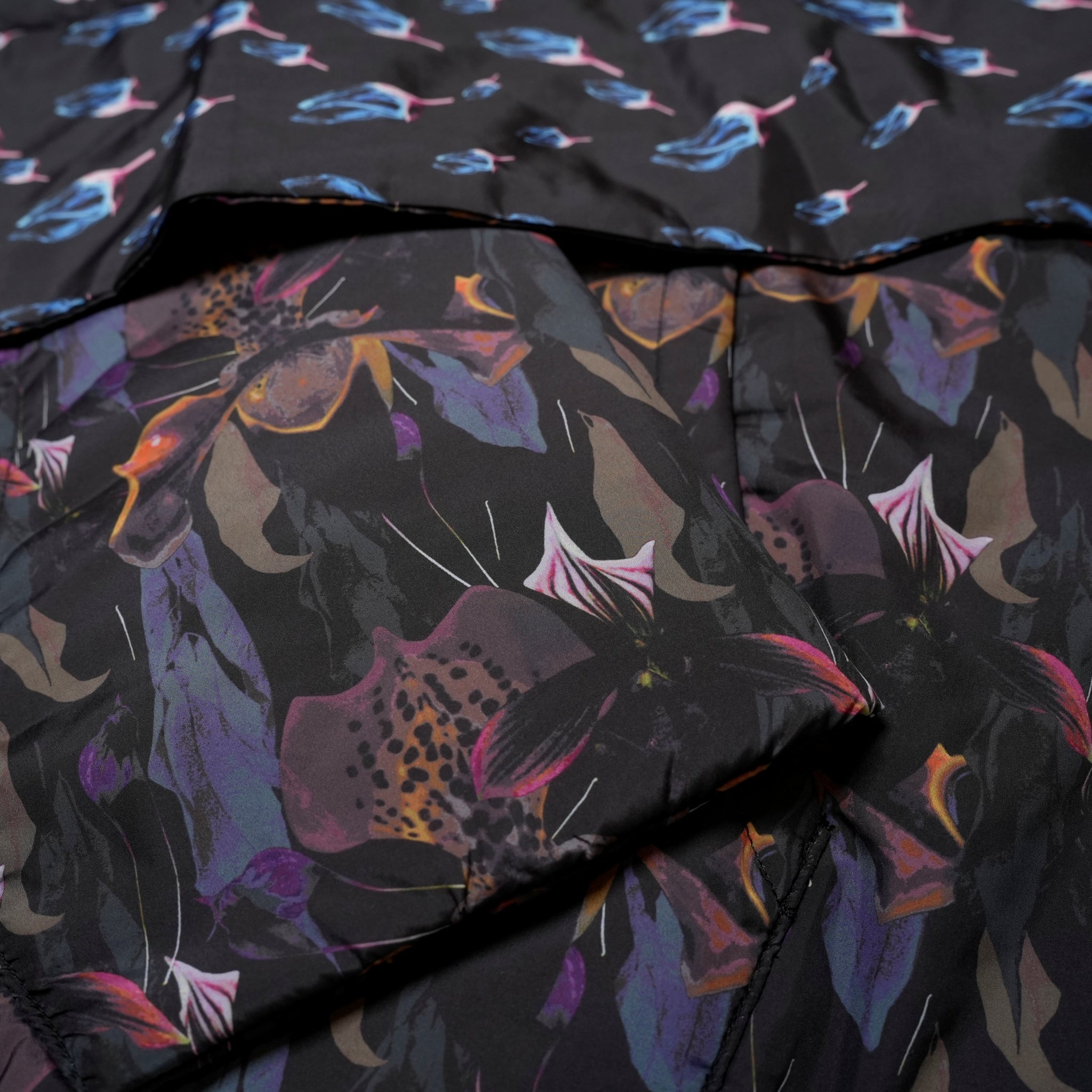 BSD24AW-02_BLACK | Flower Down Stole | Color:Black【BEDSIDEDRAMA_ベッドサイドドラマ】