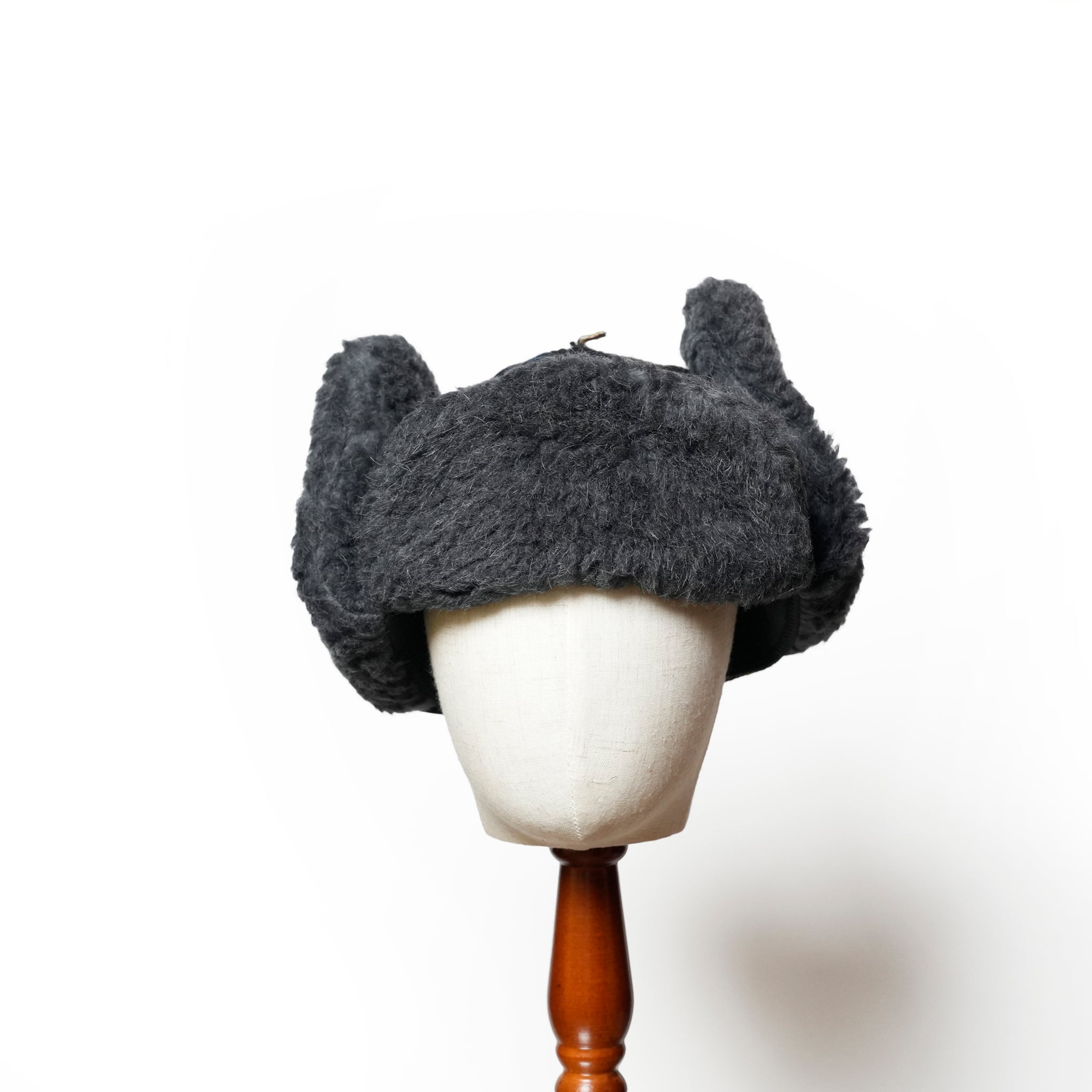 FRINGE WOOL CHECK RUSSIAN CAP  | Color_Black | No_sf25aw-23_black【STOF_ストフ】