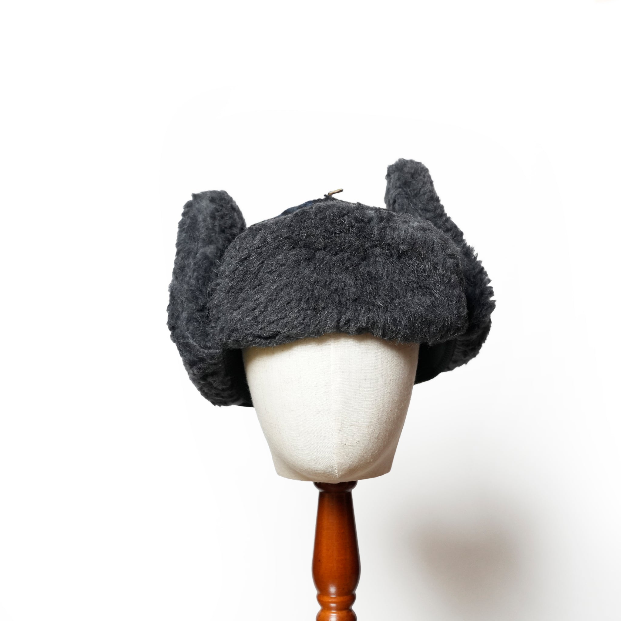 FRINGE WOOL CHECK RUSSIAN CAP  | Color_Black | No_sf25aw-23_black【STOF_ストフ】