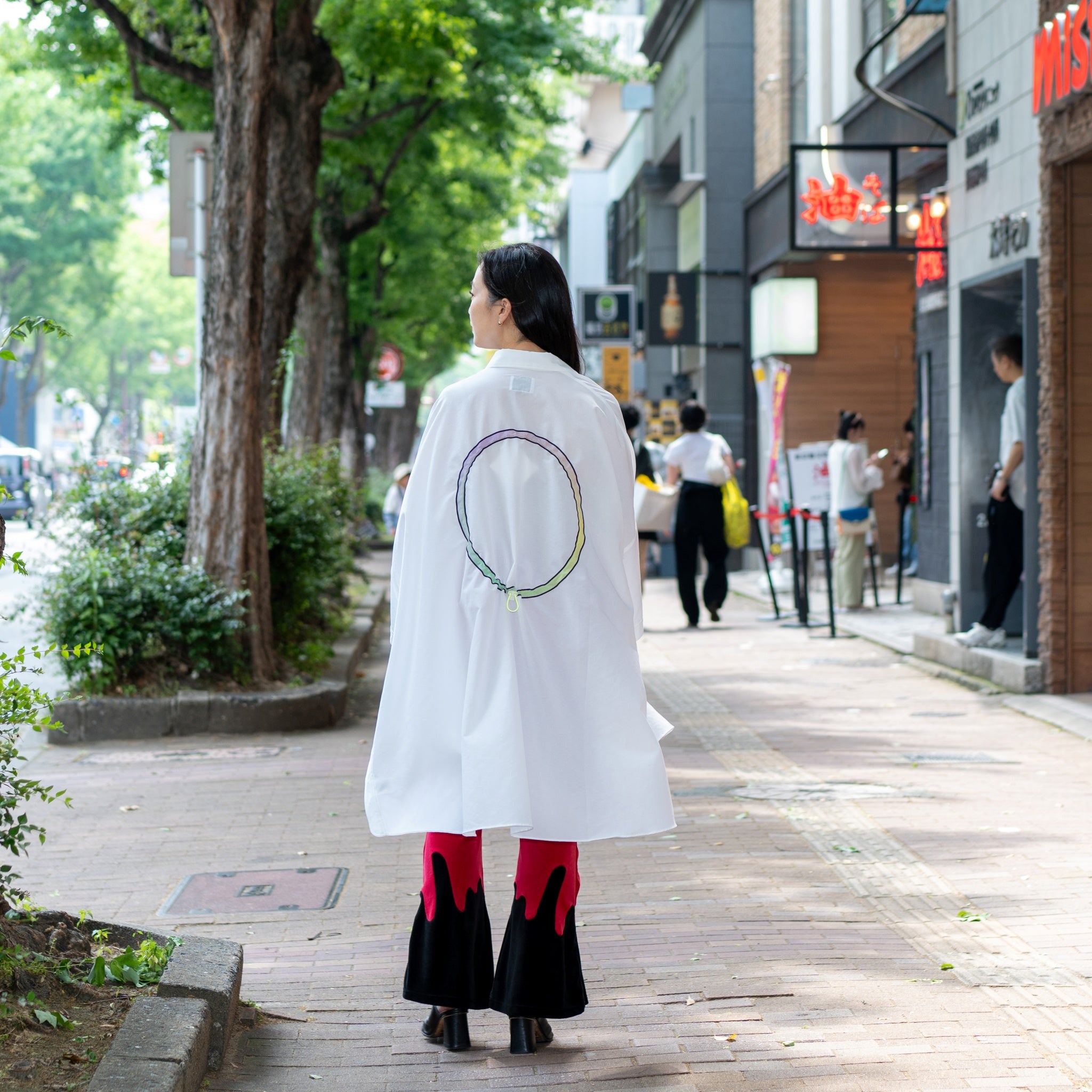 Packable Circle Poncho Shirt – White | NEYVOR