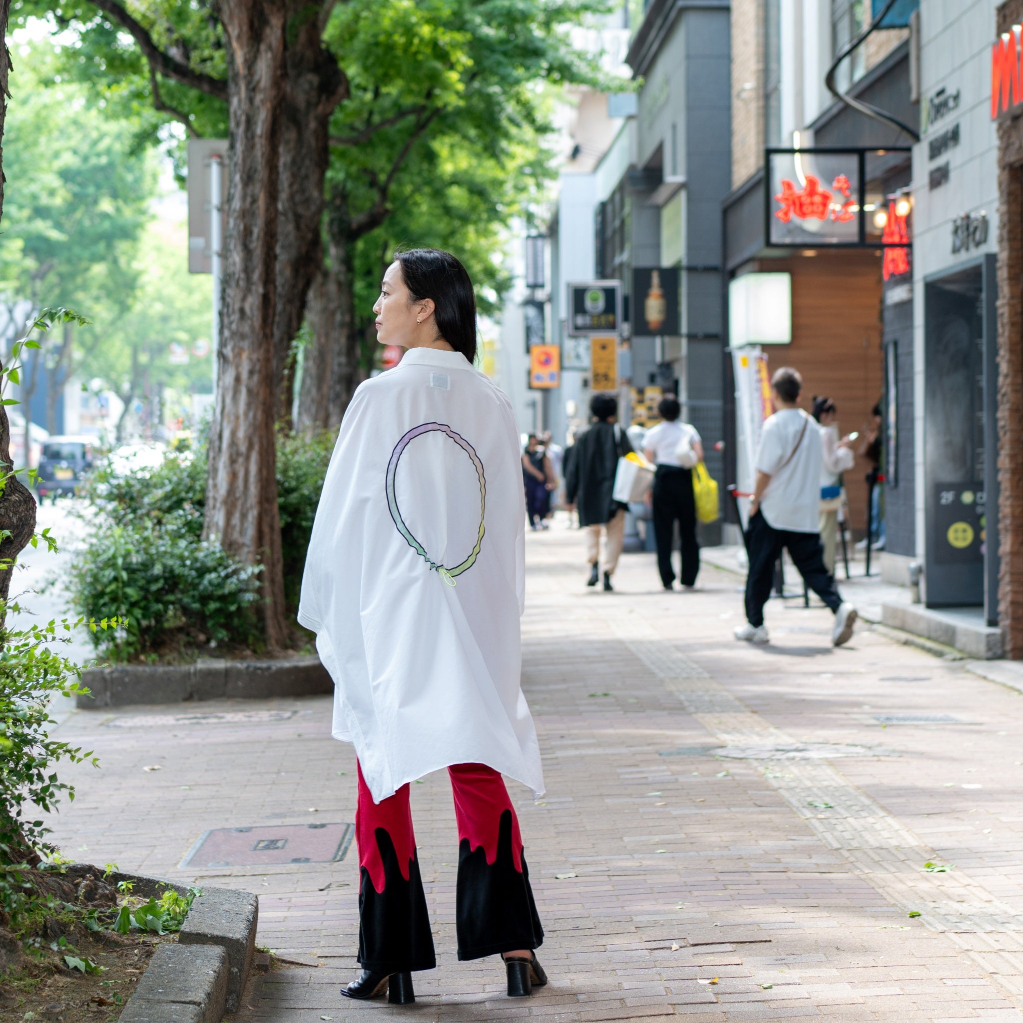 Packable Circle Poncho Shirt – White | NEYVOR