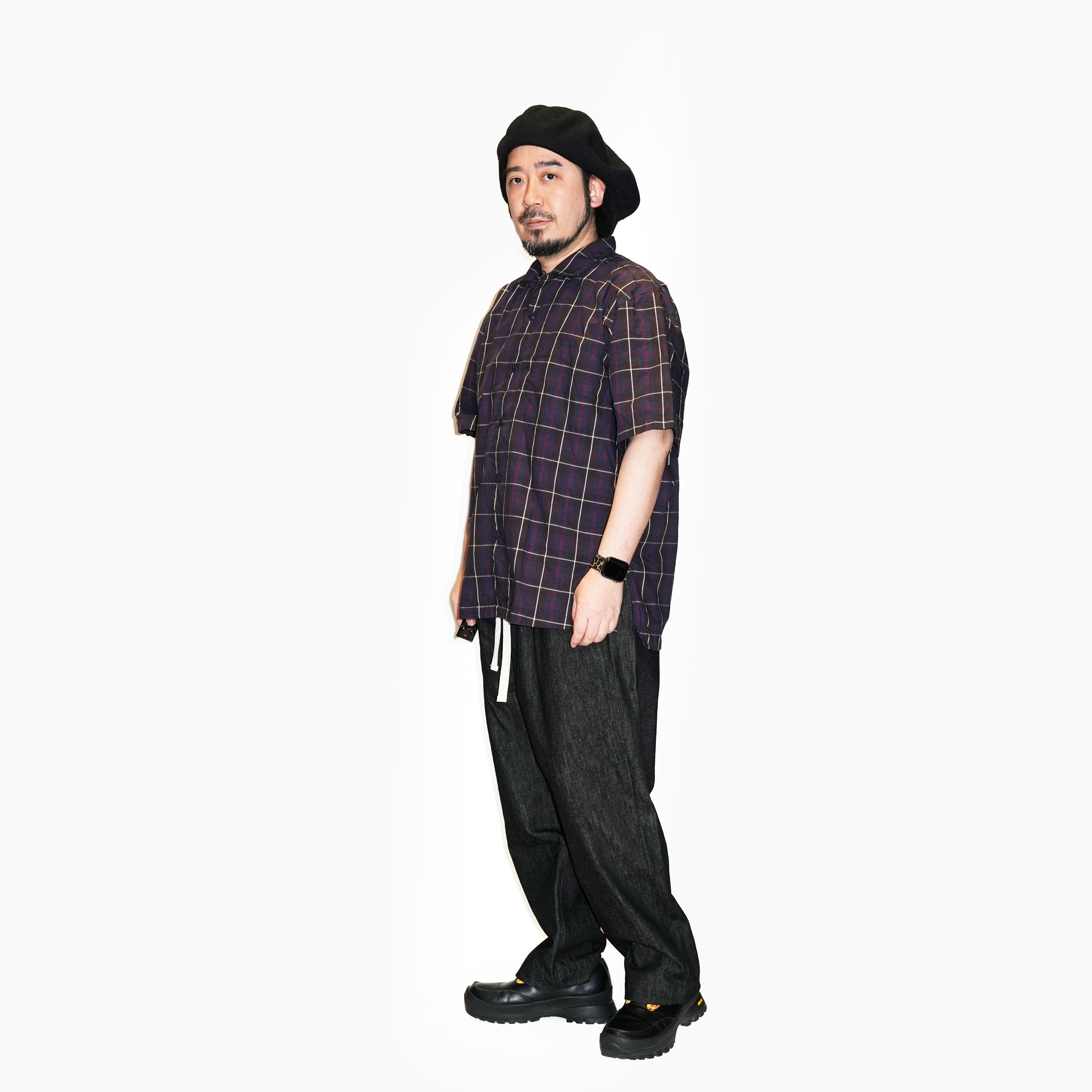 OP-05_Brown | OPEN COLLAR SHIRT-BRITISH CHECK | Color:Brown【CATTA SHIRTS_カッタ シャツ】