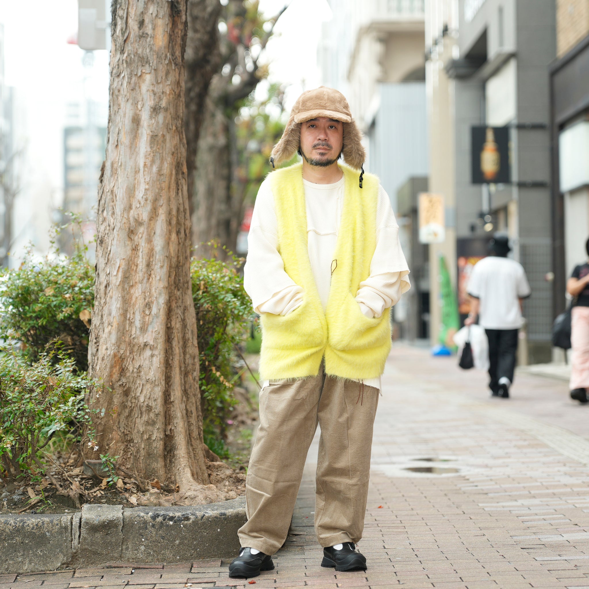 Feather Knit Gilet-Neo Yellow | Color:ネオイエロー【AMBERGLEAM_アンバーグリーム】1321151113