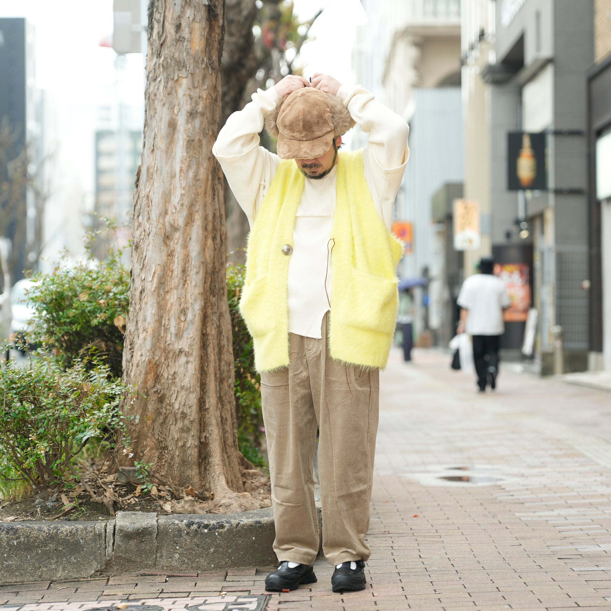 Feather Knit Gilet-Neo Yellow | Color:ネオイエロー【AMBERGLEAM_アンバーグリーム】1321151113