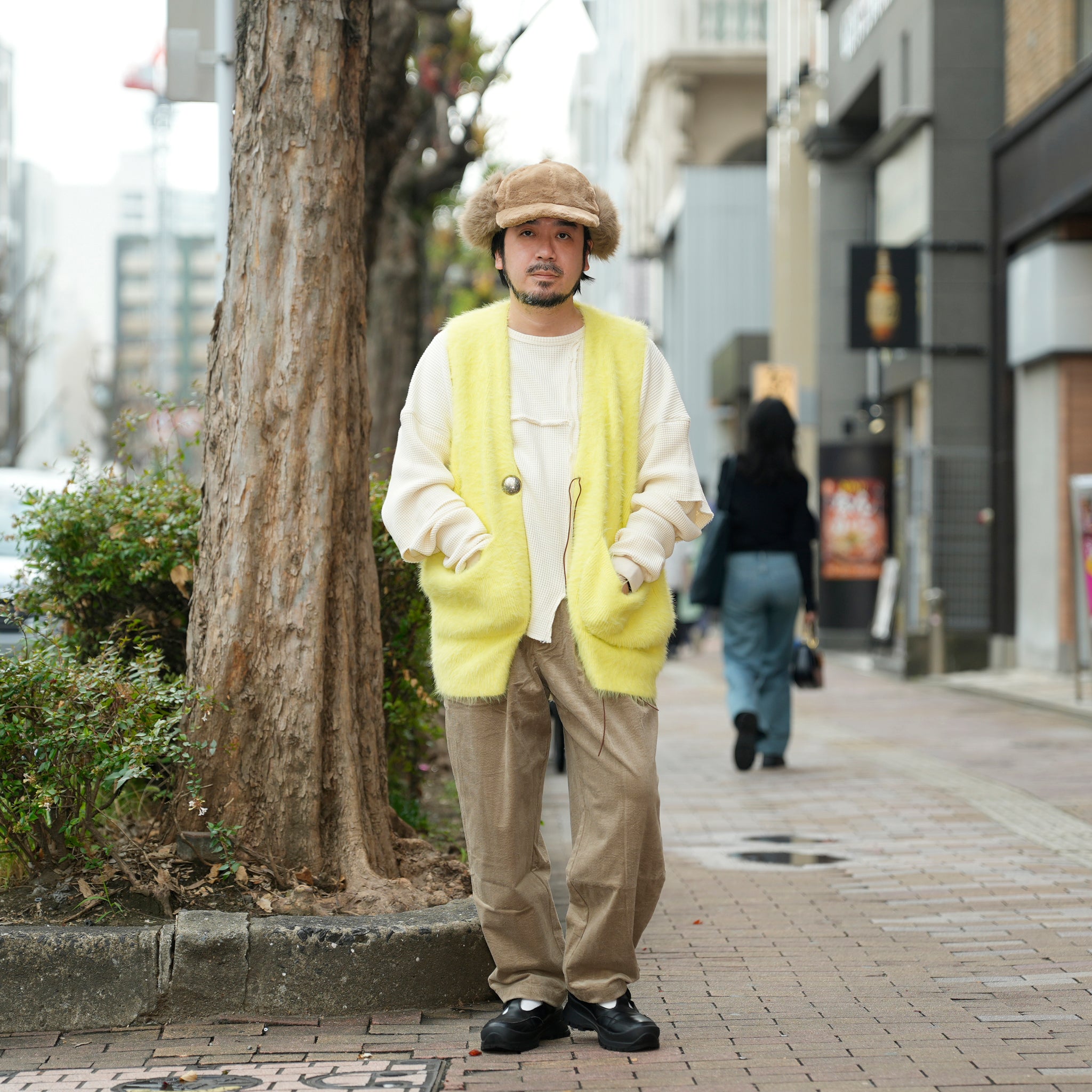 Feather Knit Gilet-Neo Yellow | Color:ネオイエロー【AMBERGLEAM_アンバーグリーム】1321151113