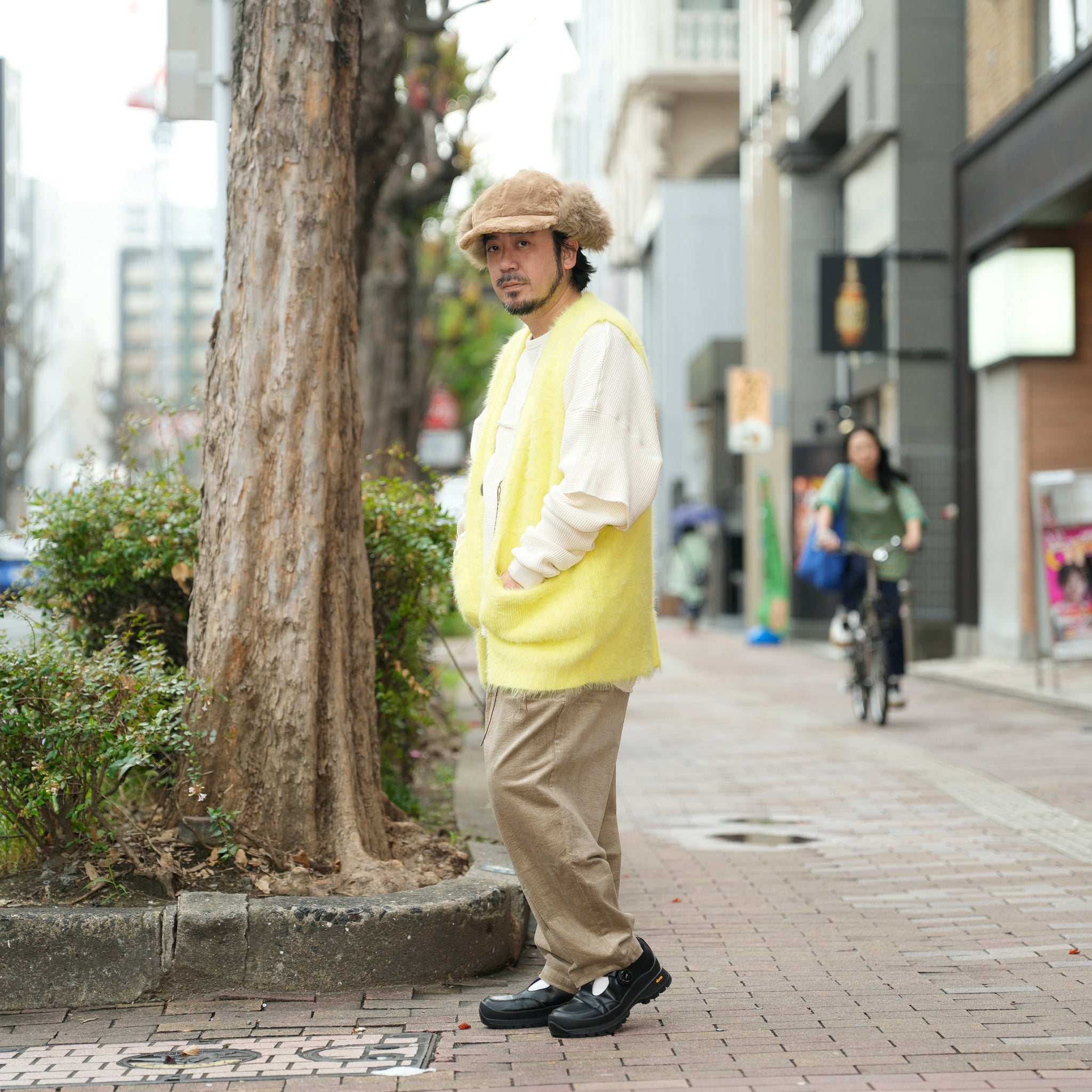 Feather Knit Gilet-Neo Yellow | Color:ネオイエロー【AMBERGLEAM_アンバーグリーム】1321151113