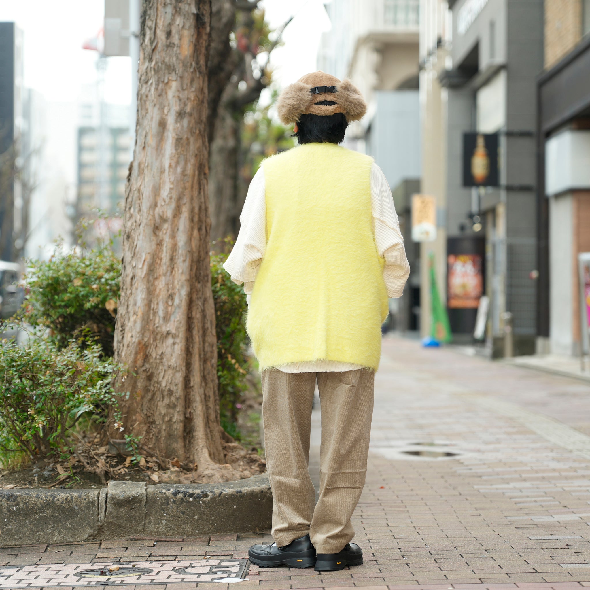 Feather Knit Gilet-Neo Yellow | Color:ネオイエロー【AMBERGLEAM_アンバーグリーム】1321151113