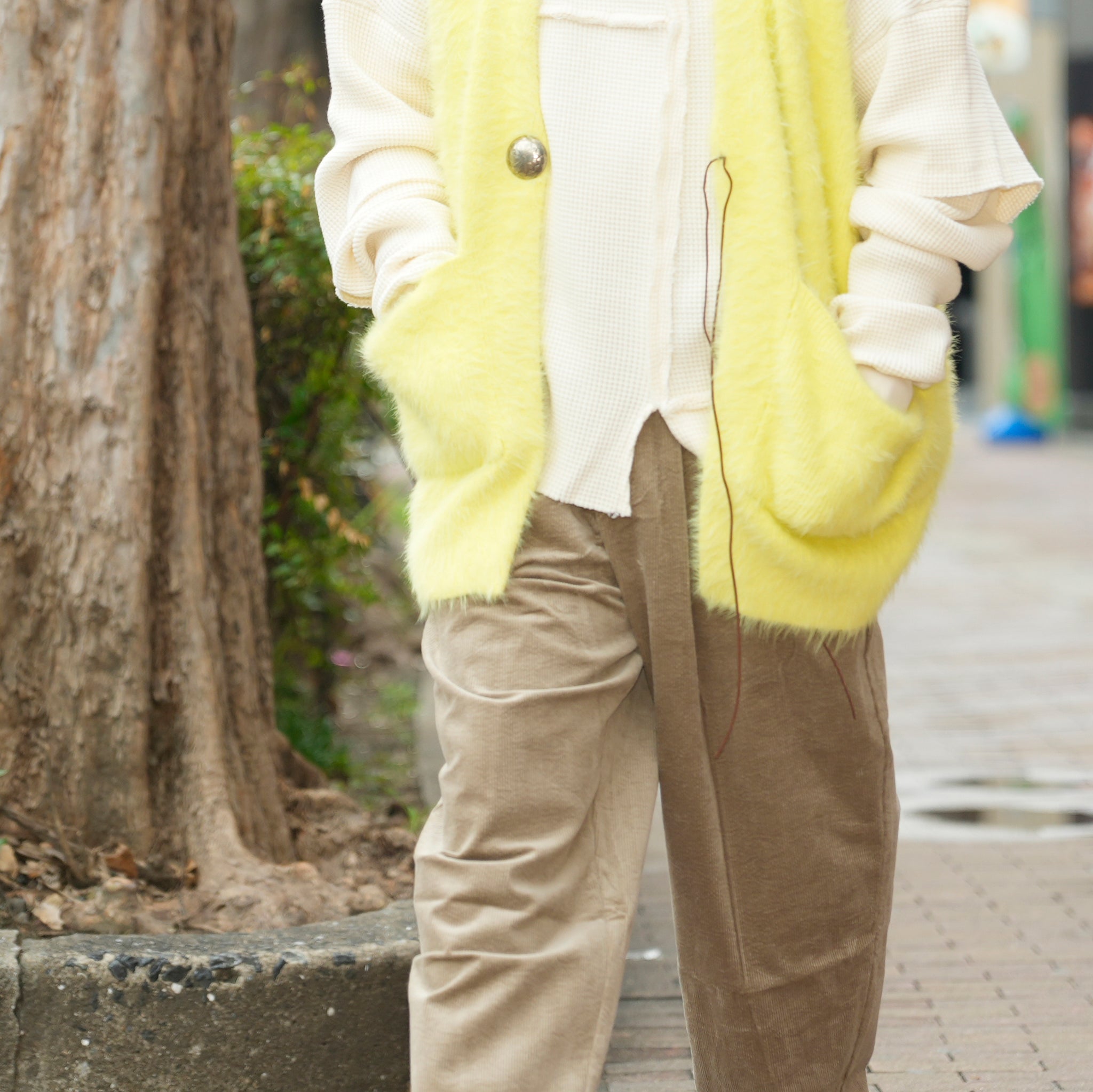 Feather Knit Gilet-Neo Yellow | Color:ネオイエロー【AMBERGLEAM_アンバーグリーム】1321151113