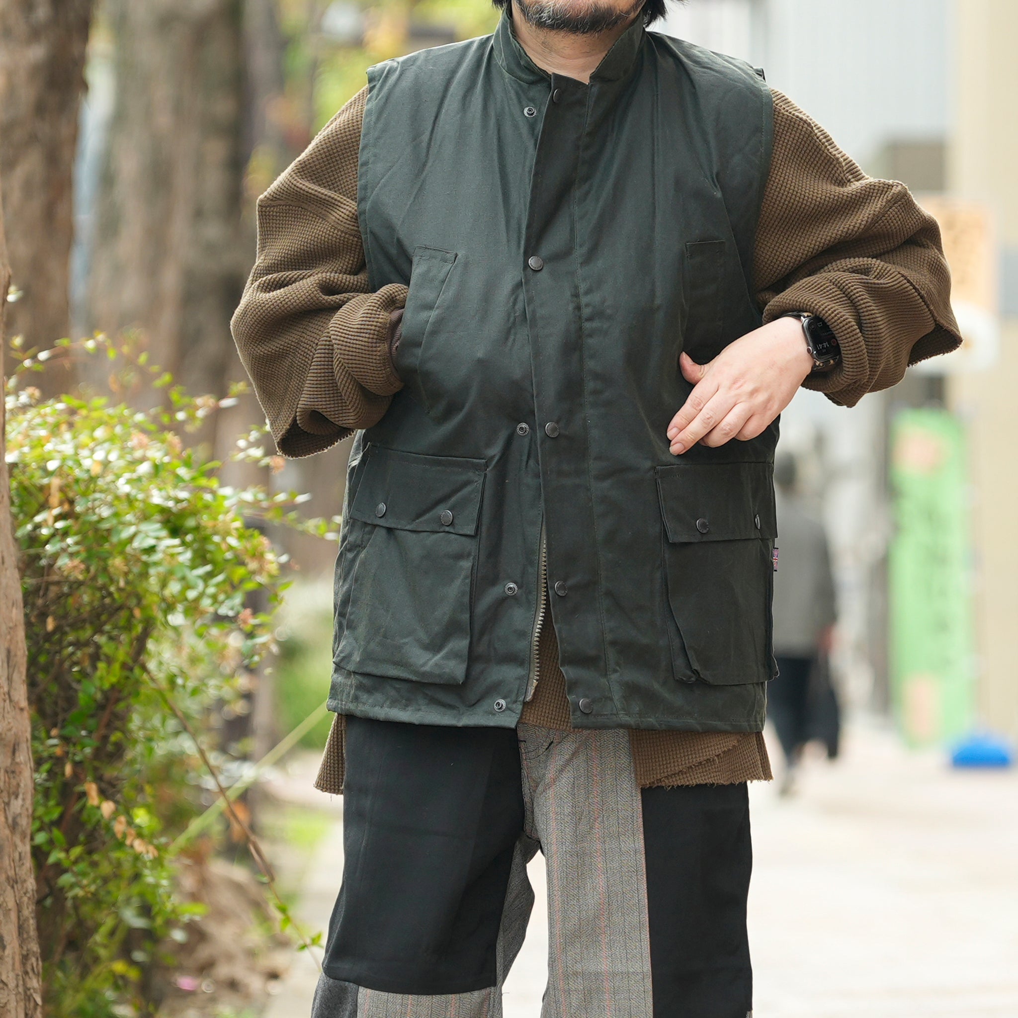 Game Classic Wax Gilet | Color_Brown/Olive 【 Game Technical Apparel】