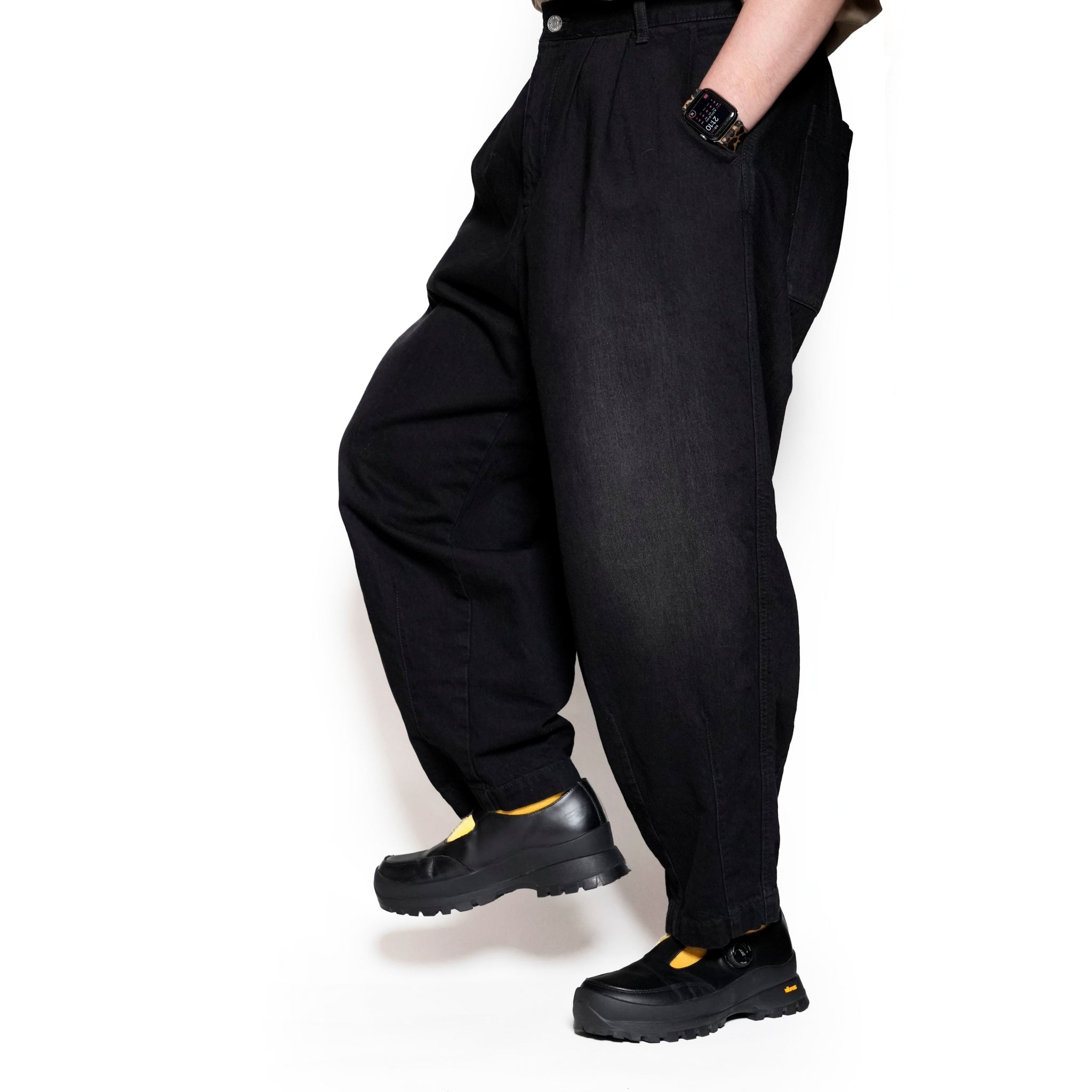 VG-PT-425_Black | VGW Type-2 wide denim pants | Black【VIRGOwearworks_ヴァルゴウェアワークス】 【VIRGOwearworks×女神織DENIMES】)