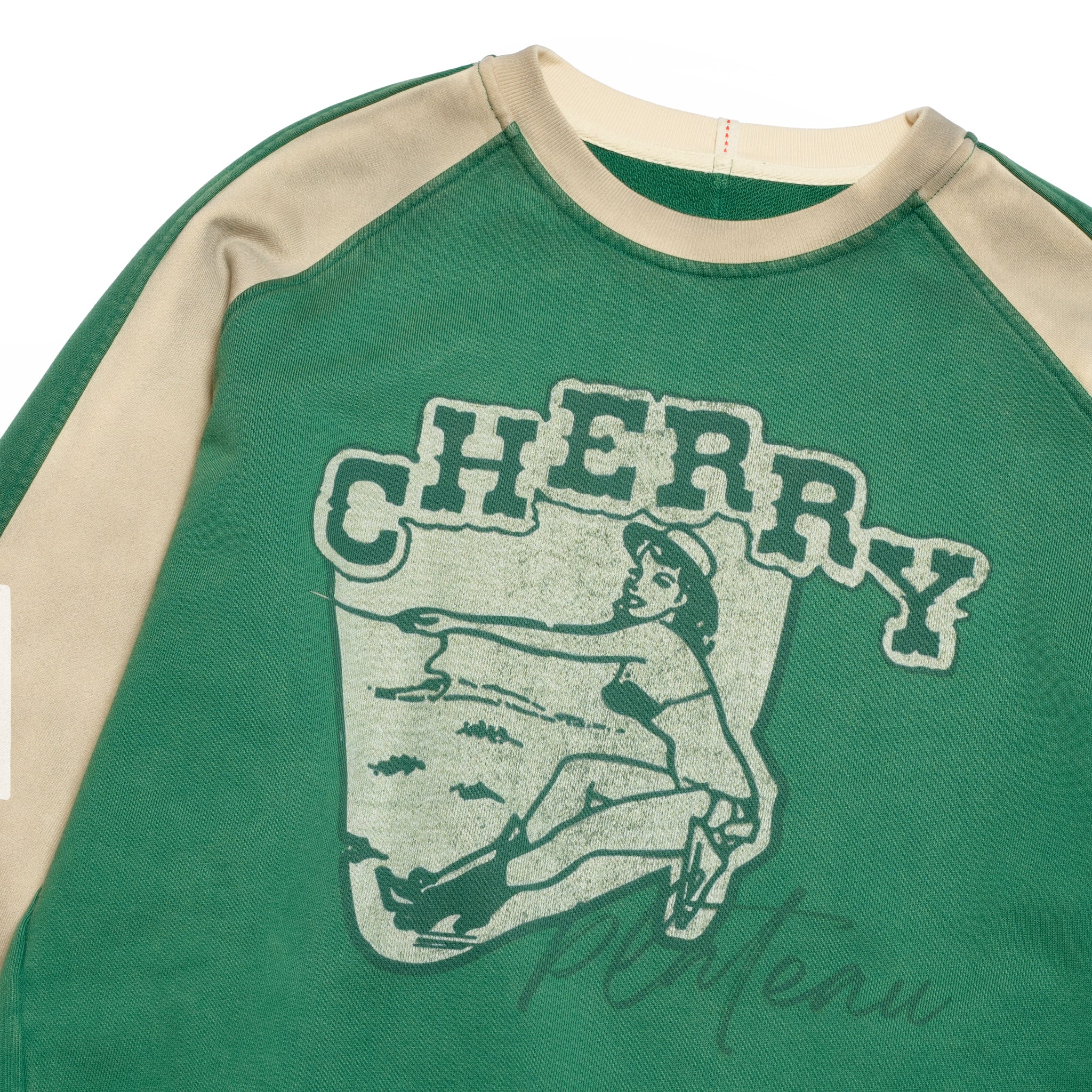 Cherry crew neck | Color_Green | No_pla25awt08-2_green【PLATEAU STUDIO_プラトー スタジオ】