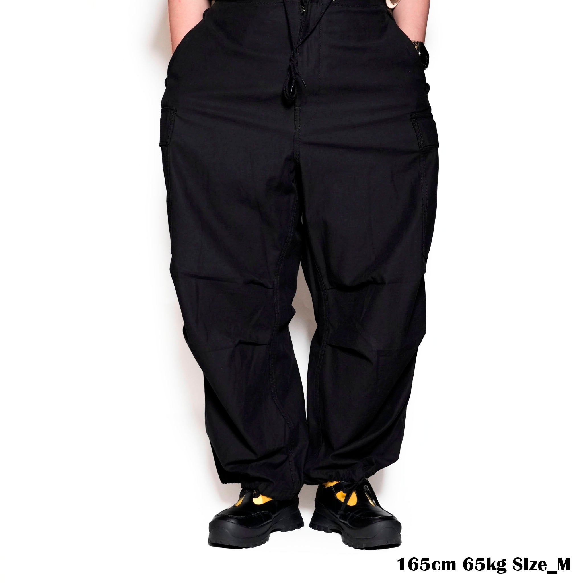 AM-2455001_Black | Back Satin Cargo Pants | Color:Black【ARMY TWILL_アーミーツイル】