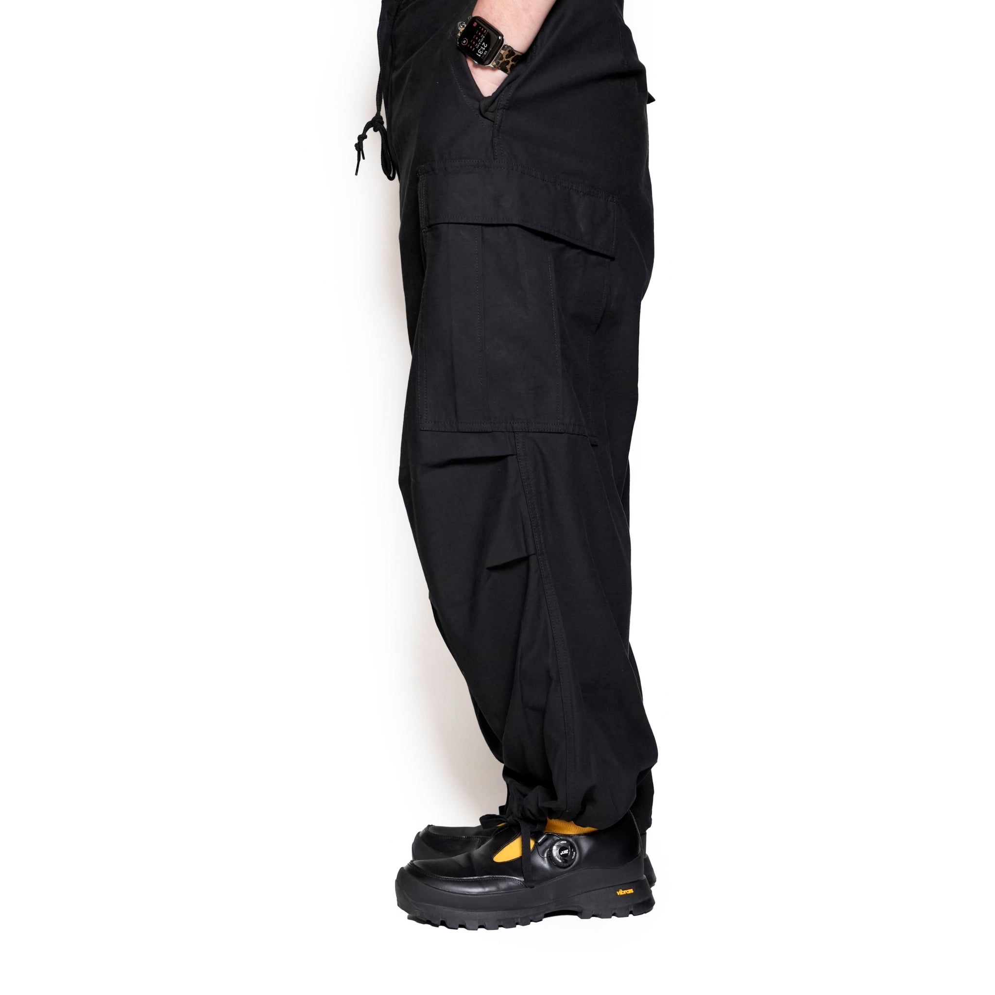 AM-2455001_Black | Back Satin Cargo Pants | Color:Black【ARMY TWILL_アーミーツイル】