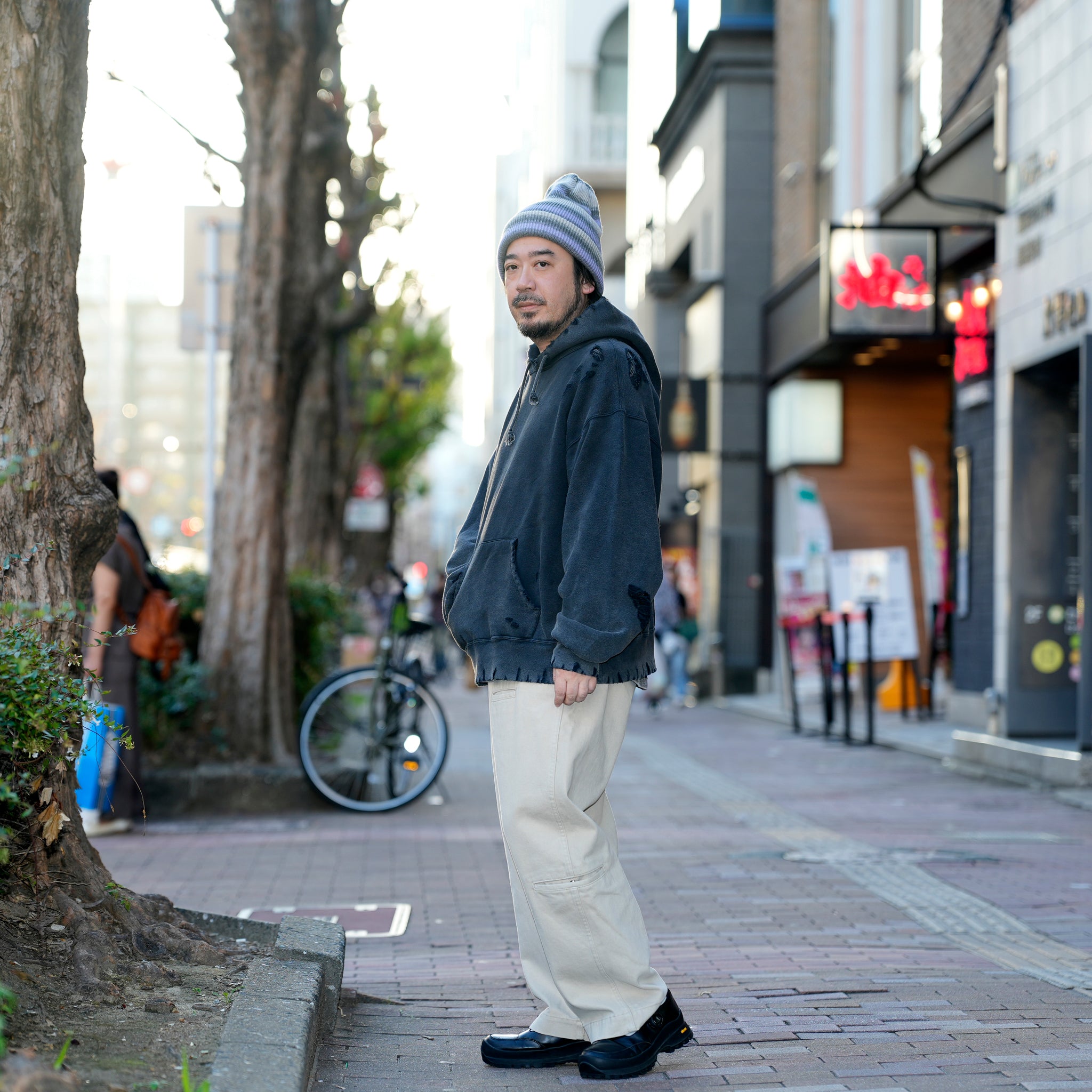 Distressed Sweat Parka | Color_Black | No_lot : 25#07-3030-0_black【MINAMI ANDERSON_ミナミアンダーソン】