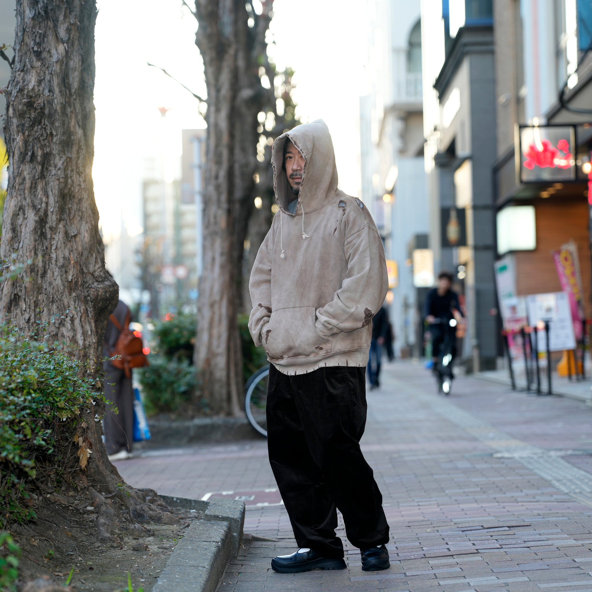 Distressed Sweat Parka | Color_Brown | No_lot : 25#07-3030-0_brown【MINAMI ANDERSON_ミナミアンダーソン】