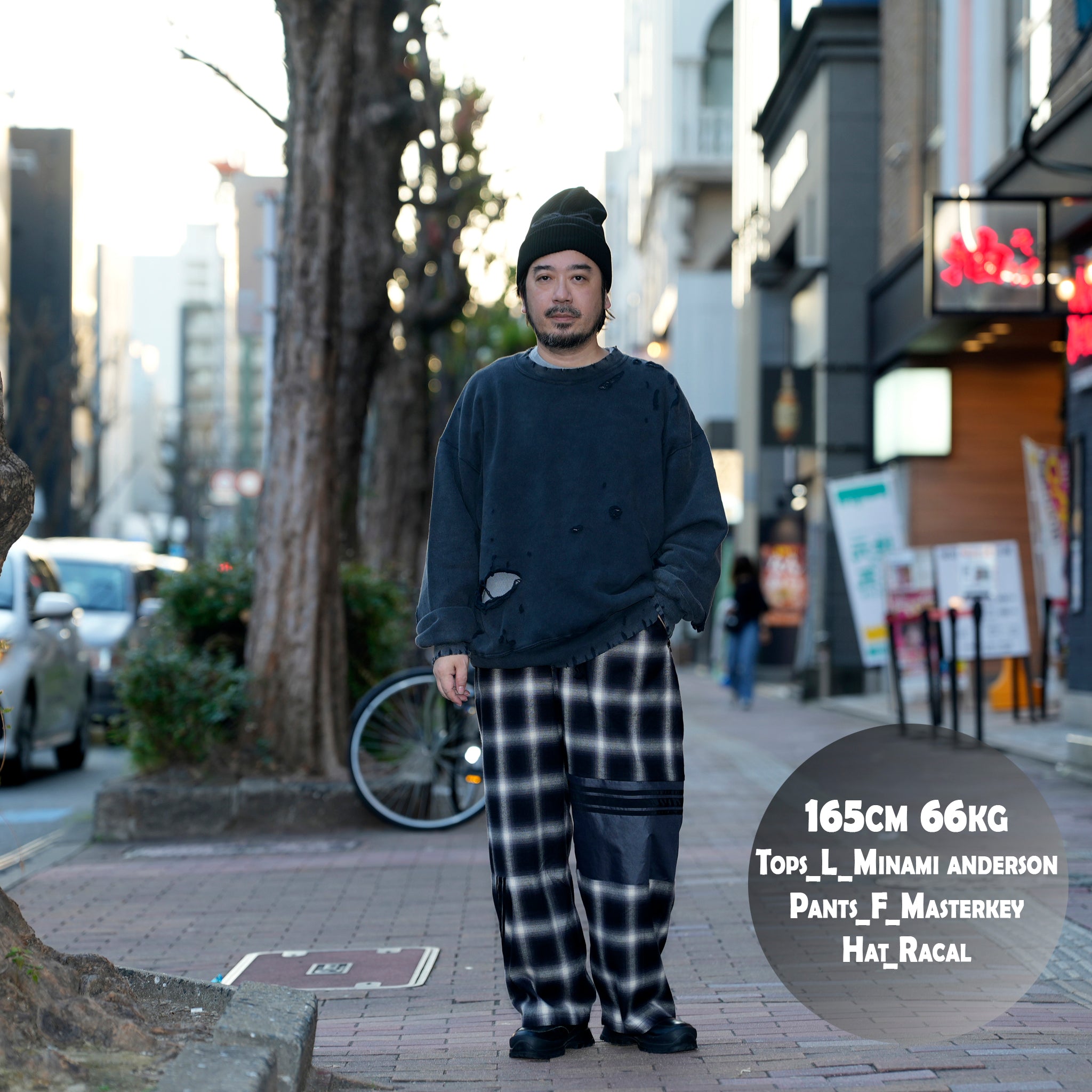 Distressed Sweat Crew | Color_Black | No_lot : 25#07-1030-0_black【MINAMI ANDERSON_ミナミアンダーソン】