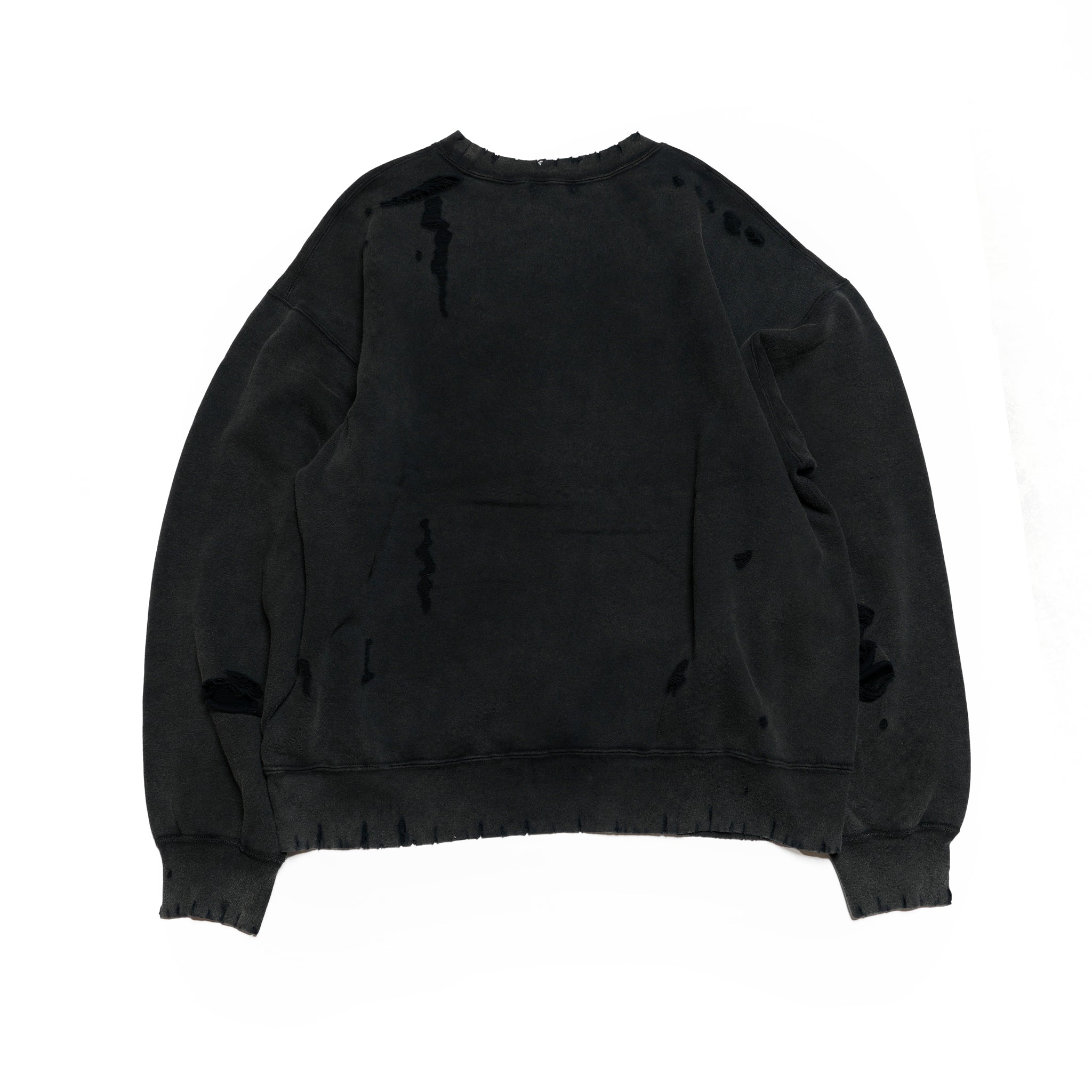 Distressed Sweat Crew | Color_Black | No_lot : 25#07-1030-0_black【MINAMI ANDERSON_ミナミアンダーソン】
