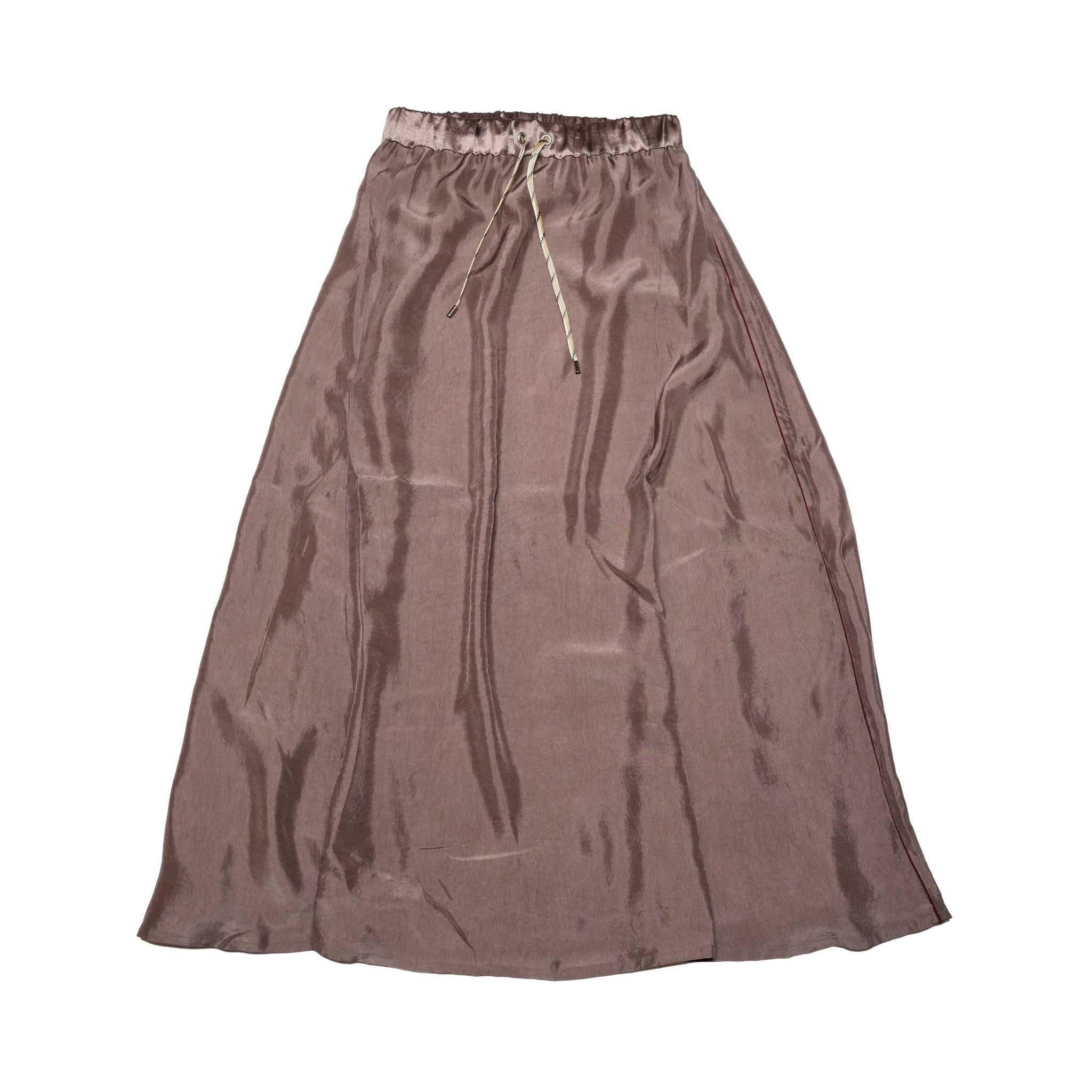 No:FS001_Bronze | Name:サテンロングスカート| Color:Bronze【FULAT_フラット】