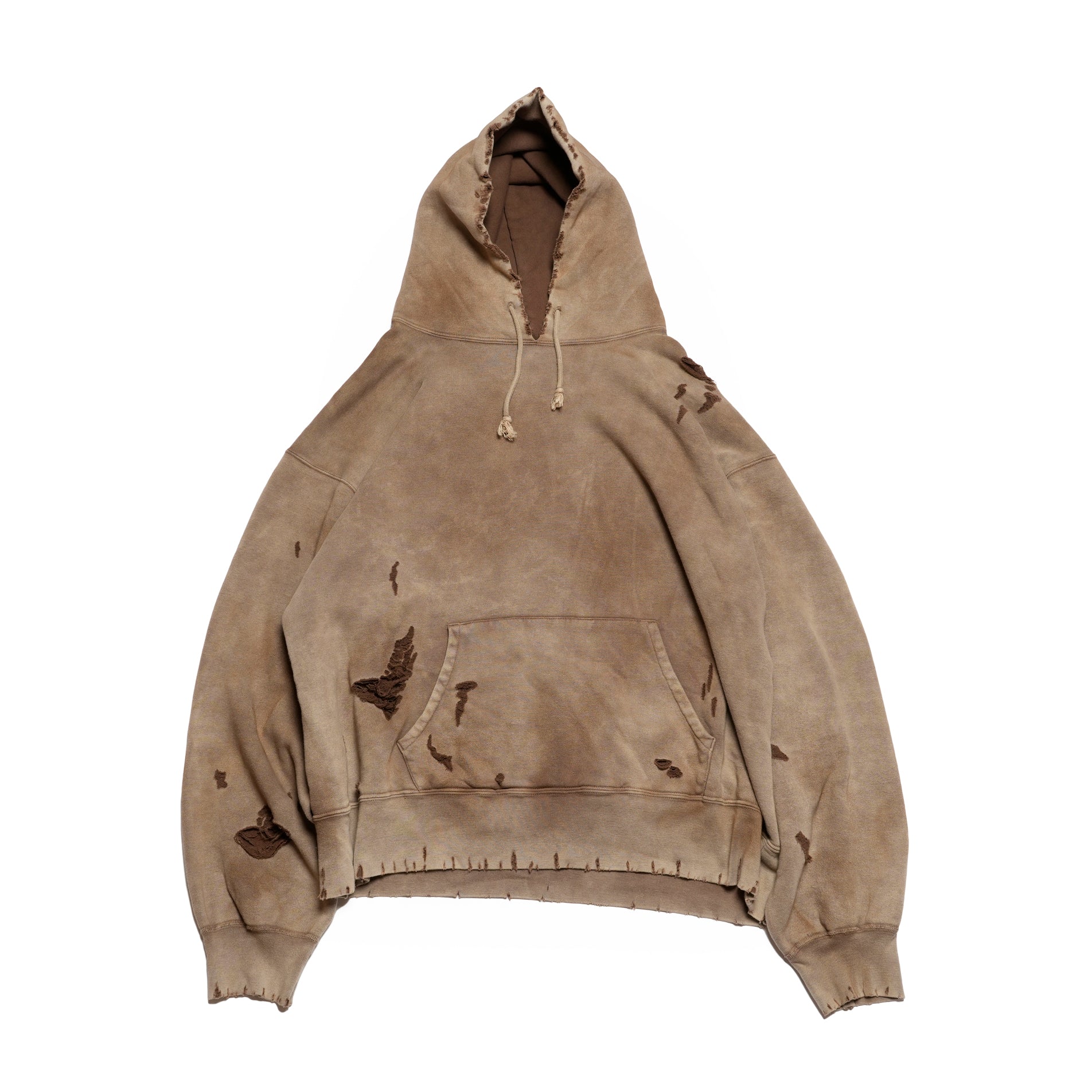 Distressed Sweat Parka | Color_Brown | No_lot : 25#07-3030-0_brown【MINAMI ANDERSON_ミナミアンダーソン】
