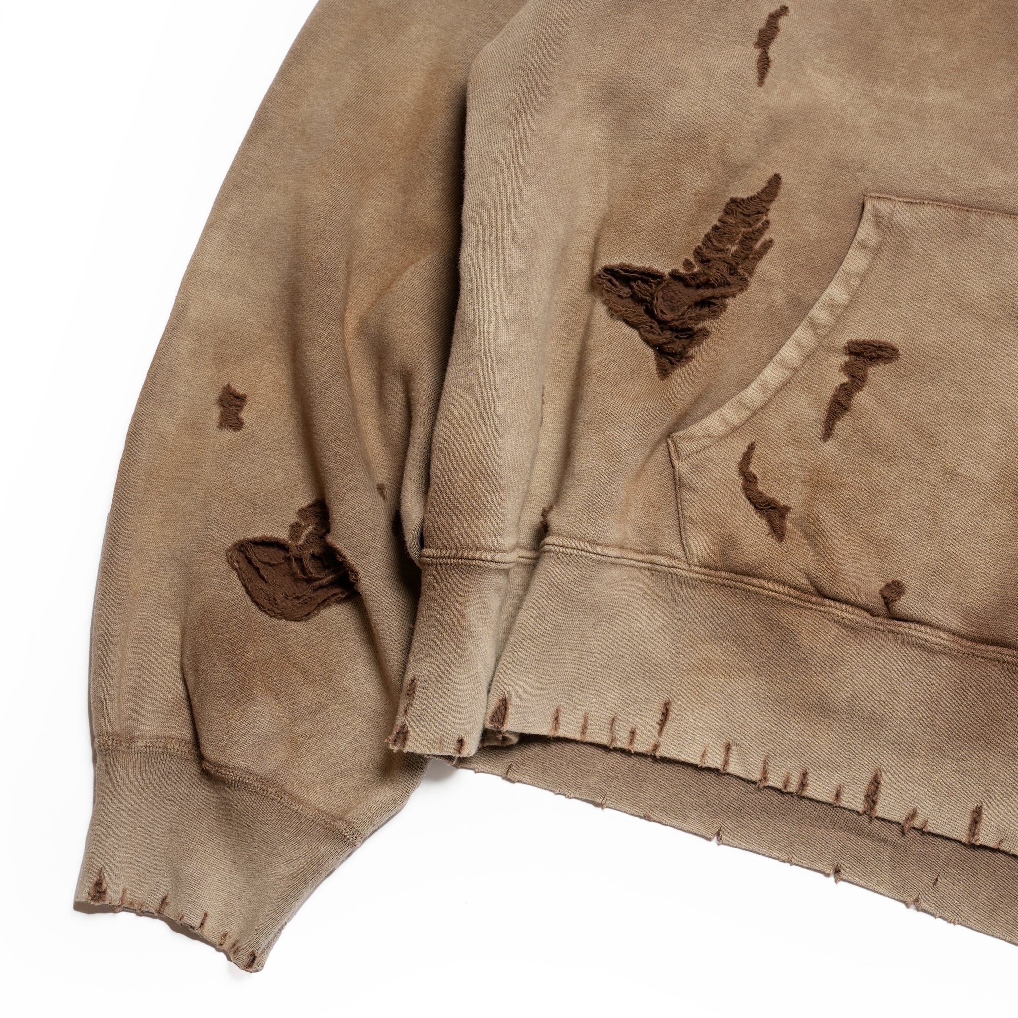 Distressed Sweat Parka | Color_Brown | No_lot : 25#07-3030-0_brown【MINAMI ANDERSON_ミナミアンダーソン】