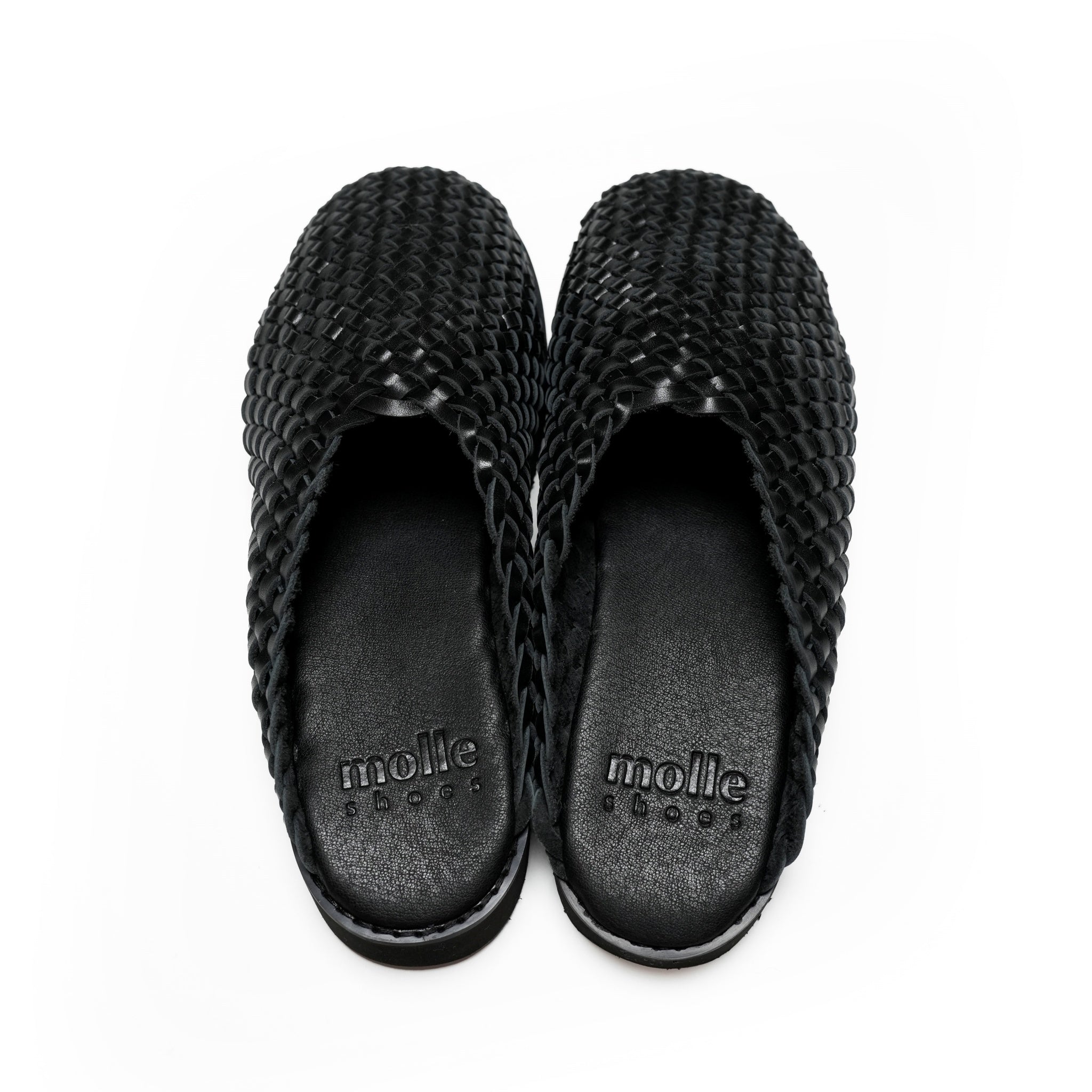 MLS210301-16  | WOVEN LEATHER CROG  | Color:Black【molle Shoes_モールシューズ】