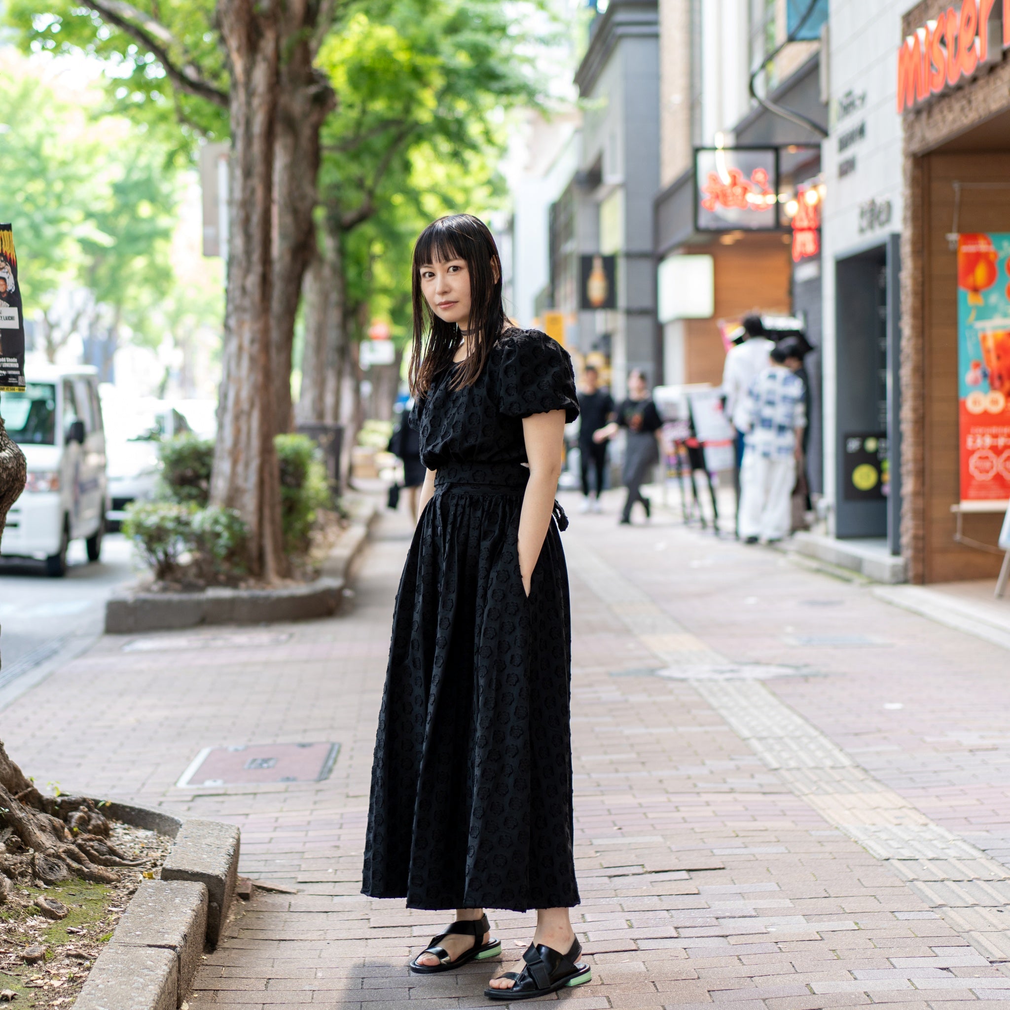 29SJ03SK429BLK | Mara Jacquard Midi Skirt | Color:Black