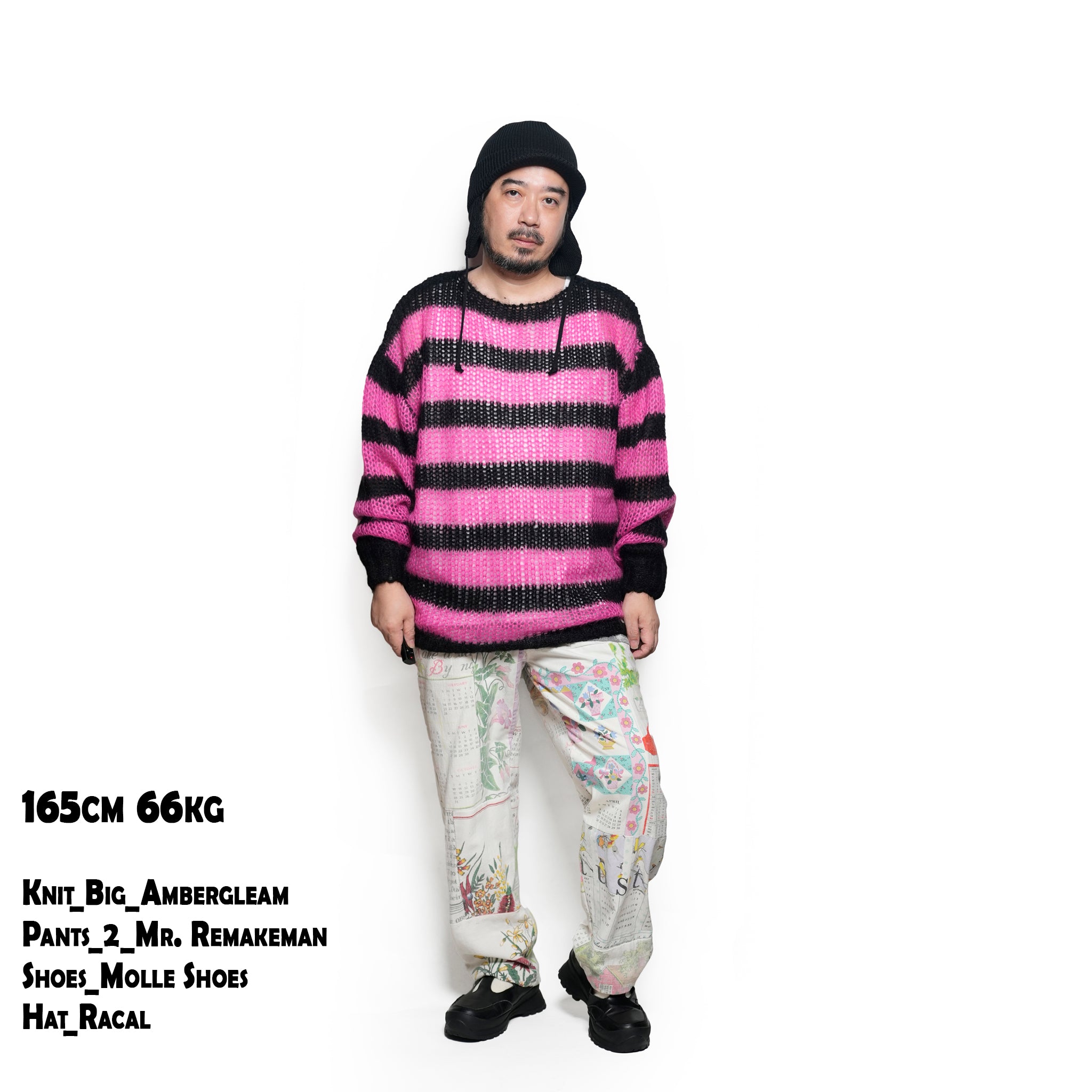 Mesh Mohair knit / Pink【AMBERGLEAM_アンバーグリーム】1320151113