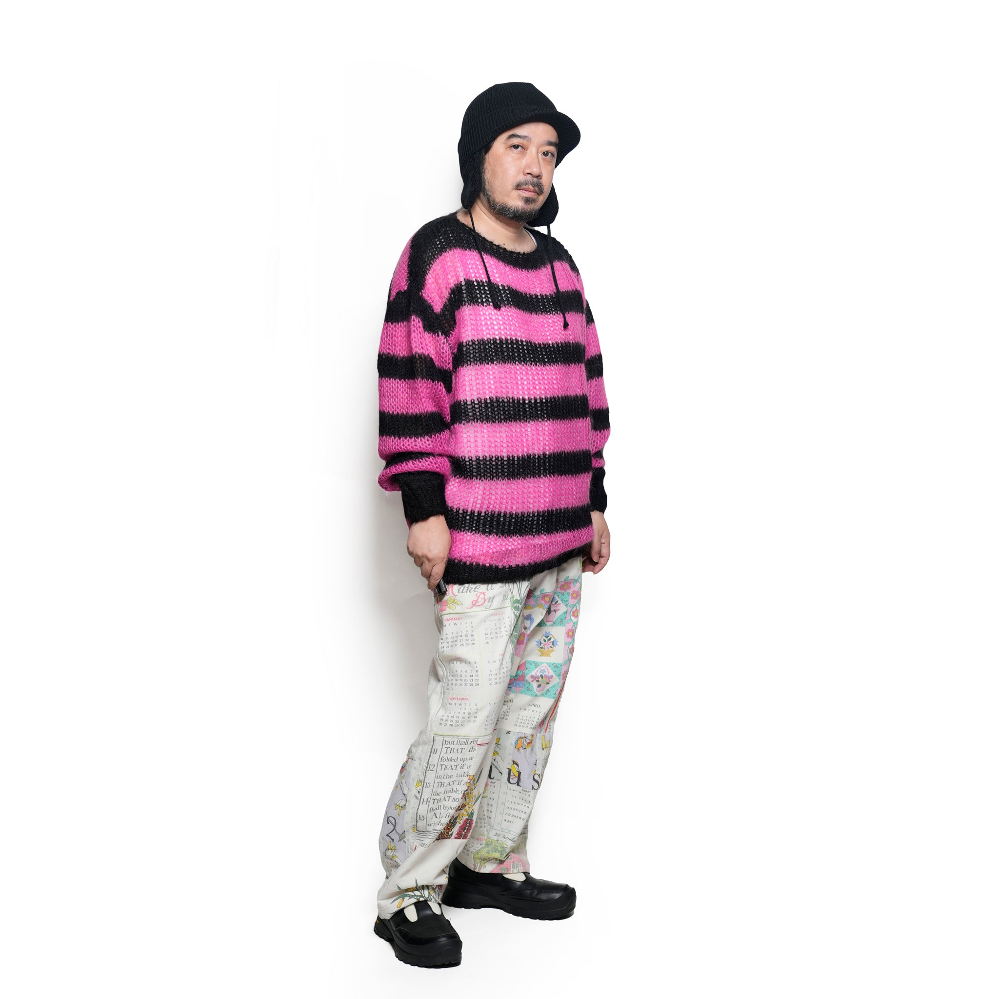 Mesh Mohair knit / Pink【AMBERGLEAM_アンバーグリーム】1320151113