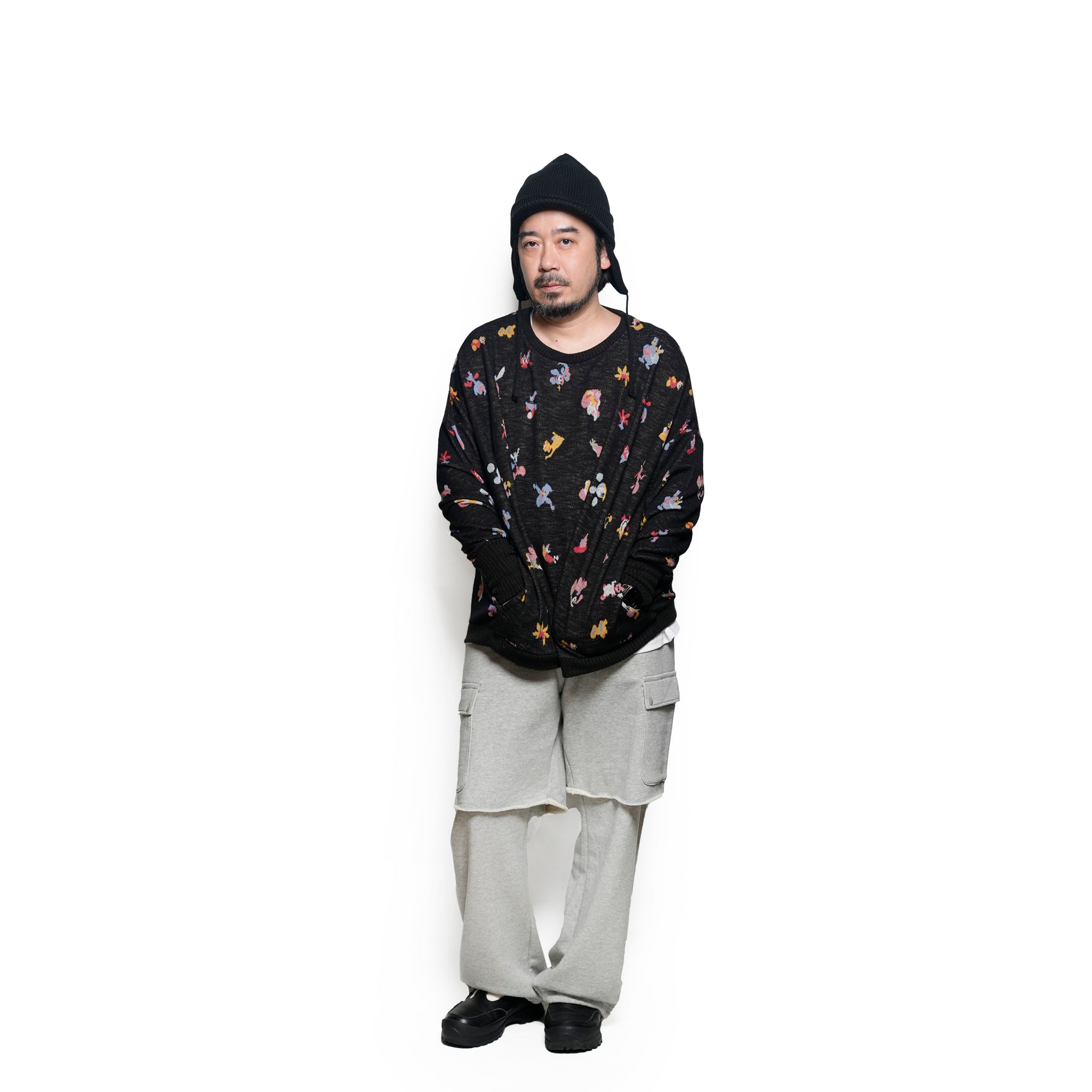 Origin Jacquard Pullover | Color_Melt Bk | No_bsd25aw-11_melt bk【BEDSIDEDRAMA_ベッドサイドドラマ】