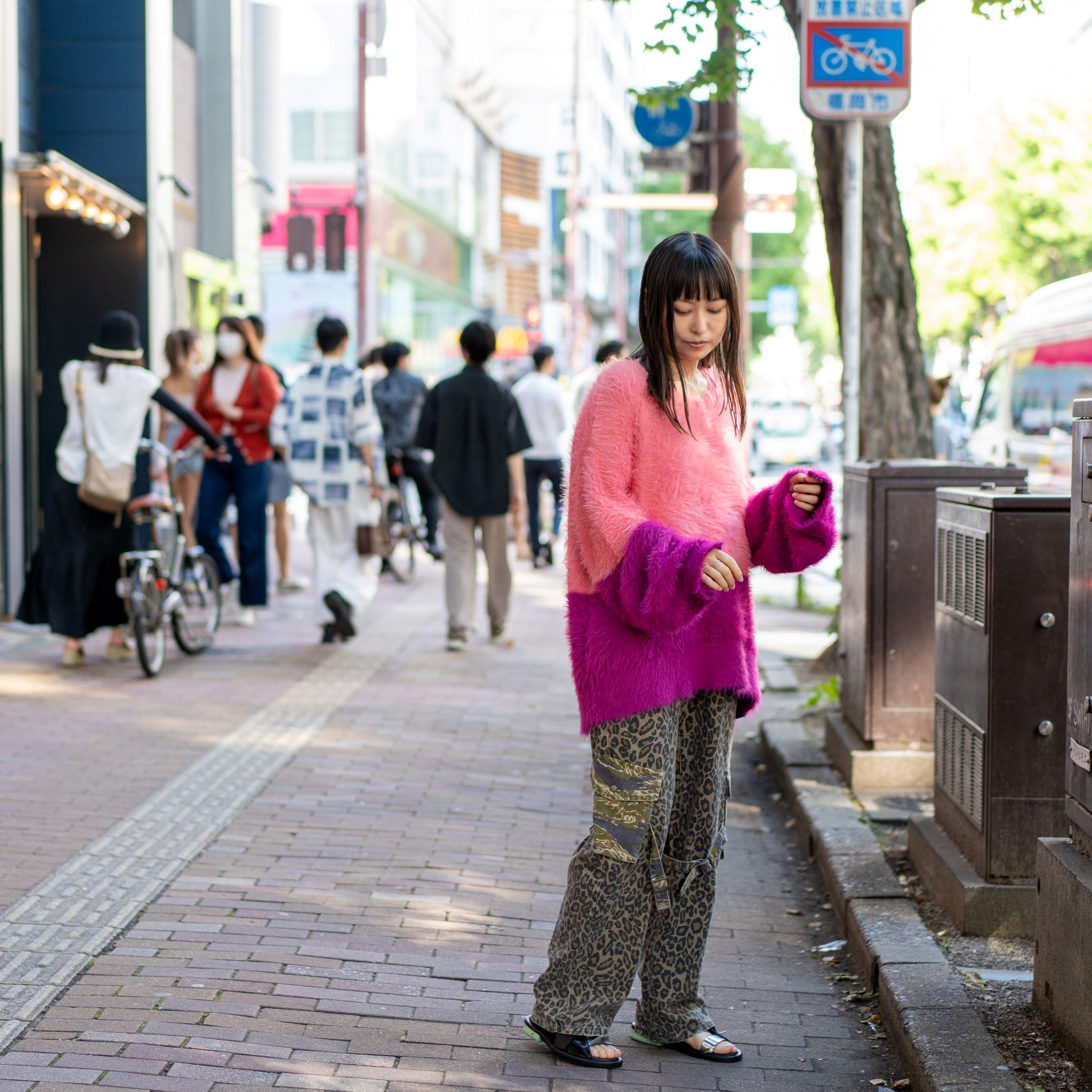 24925E_PINK | FLUFFY COLOUR BLOCK SWEATER | Color:Pink【ONE TEASPOON_ワンティースプーン】