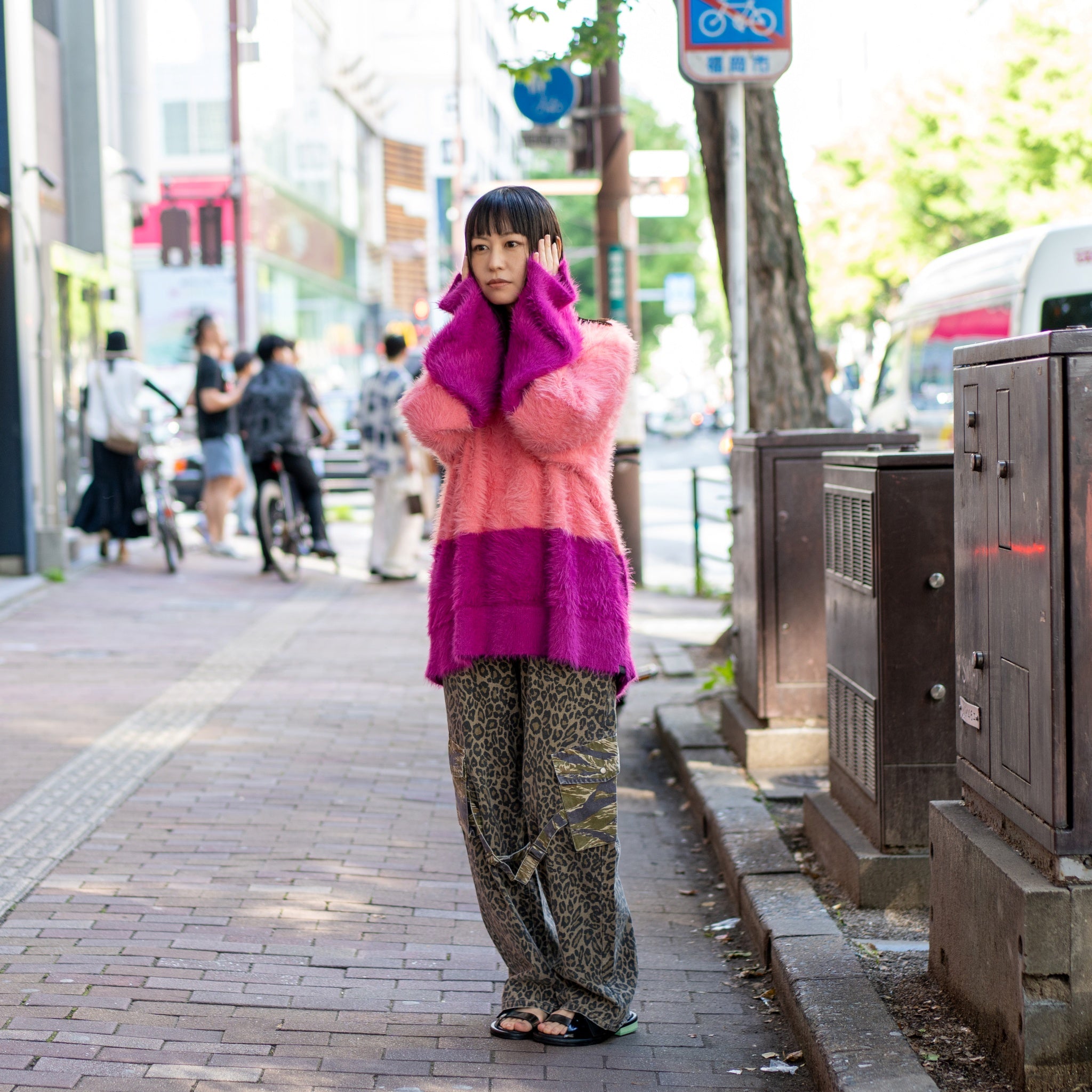 24925E_PINK | FLUFFY COLOUR BLOCK SWEATER | Color:Pink【ONE TEASPOON_ワンティースプーン】