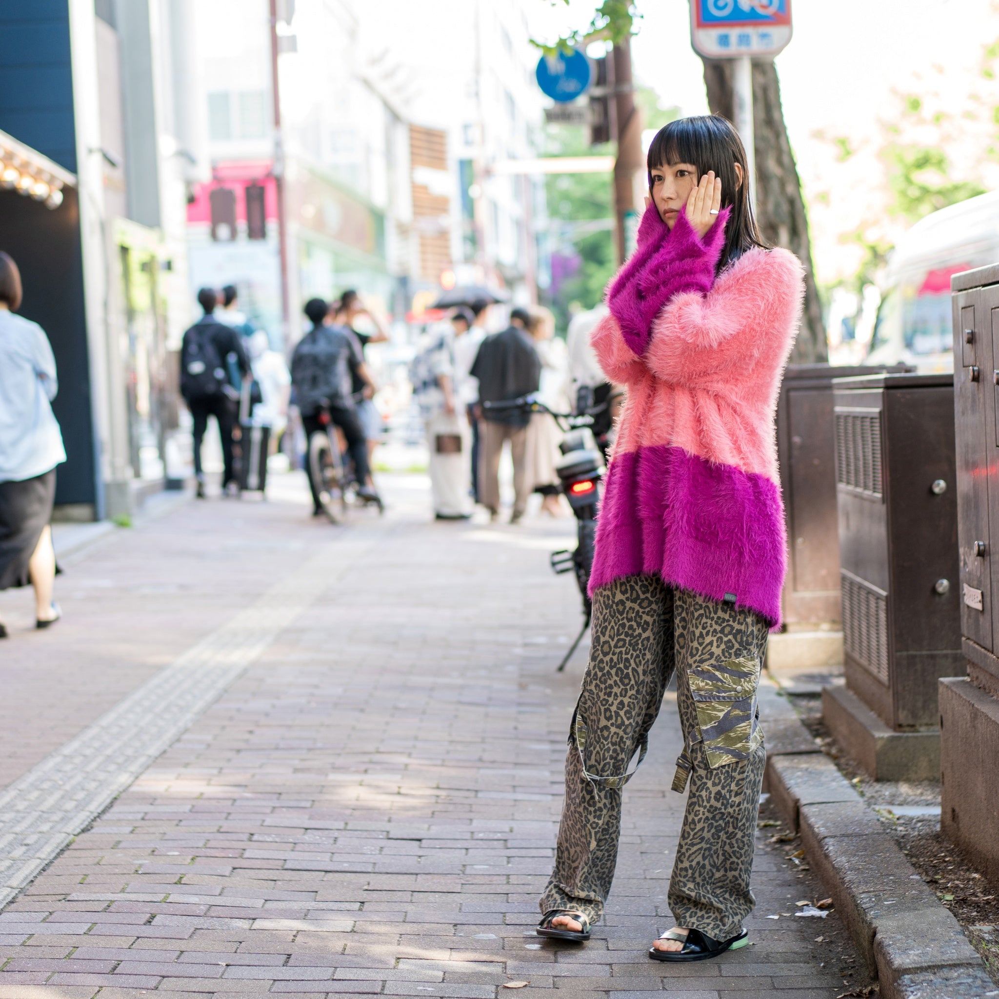 24925E_PINK | FLUFFY COLOUR BLOCK SWEATER | Color:Pink【ONE TEASPOON_ワンティースプーン】