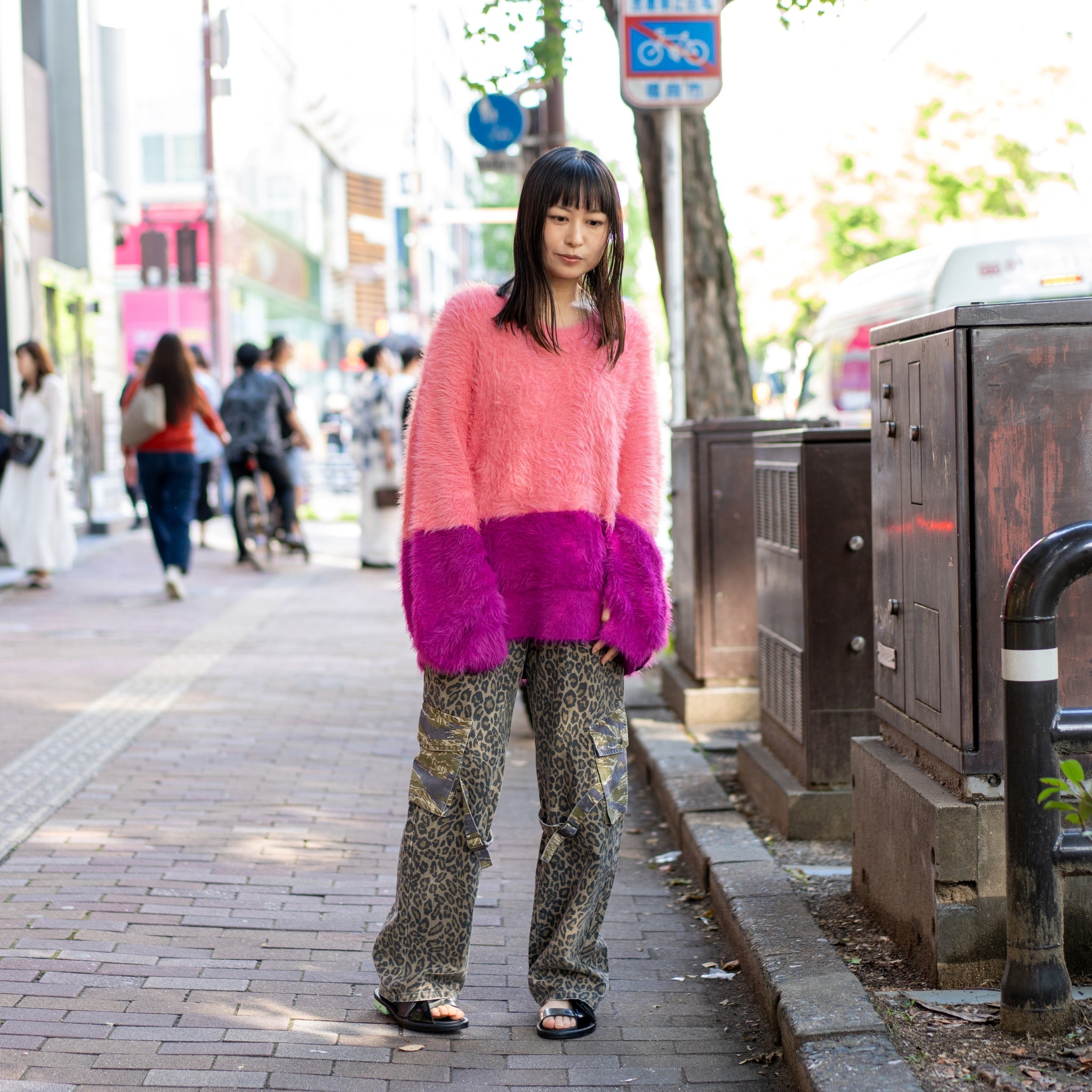 24925E_PINK | FLUFFY COLOUR BLOCK SWEATER | Color:Pink【ONE TEASPOON_ワンティースプーン】