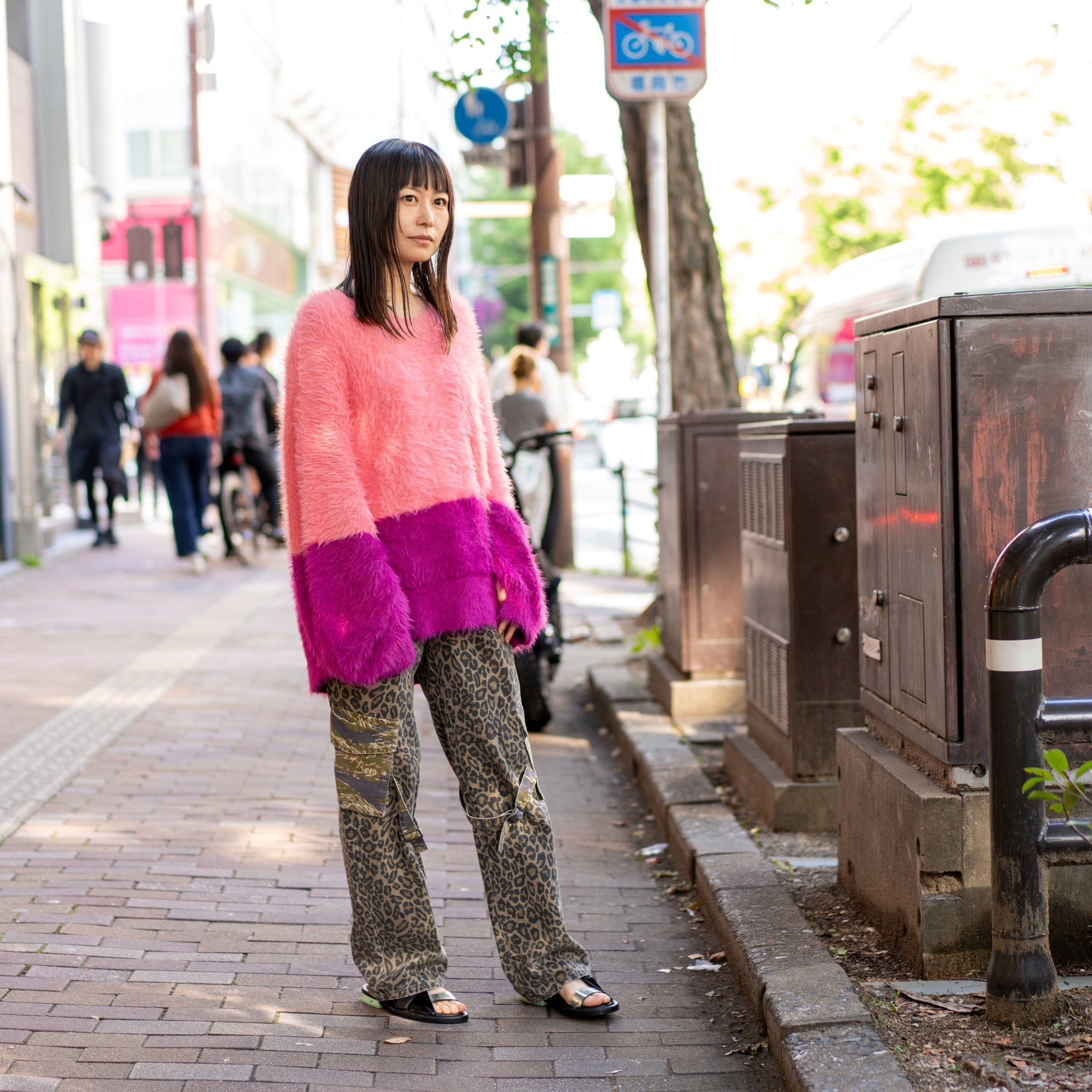 24925E_PINK | FLUFFY COLOUR BLOCK SWEATER | Color:Pink【ONE TEASPOON_ワンティースプーン】