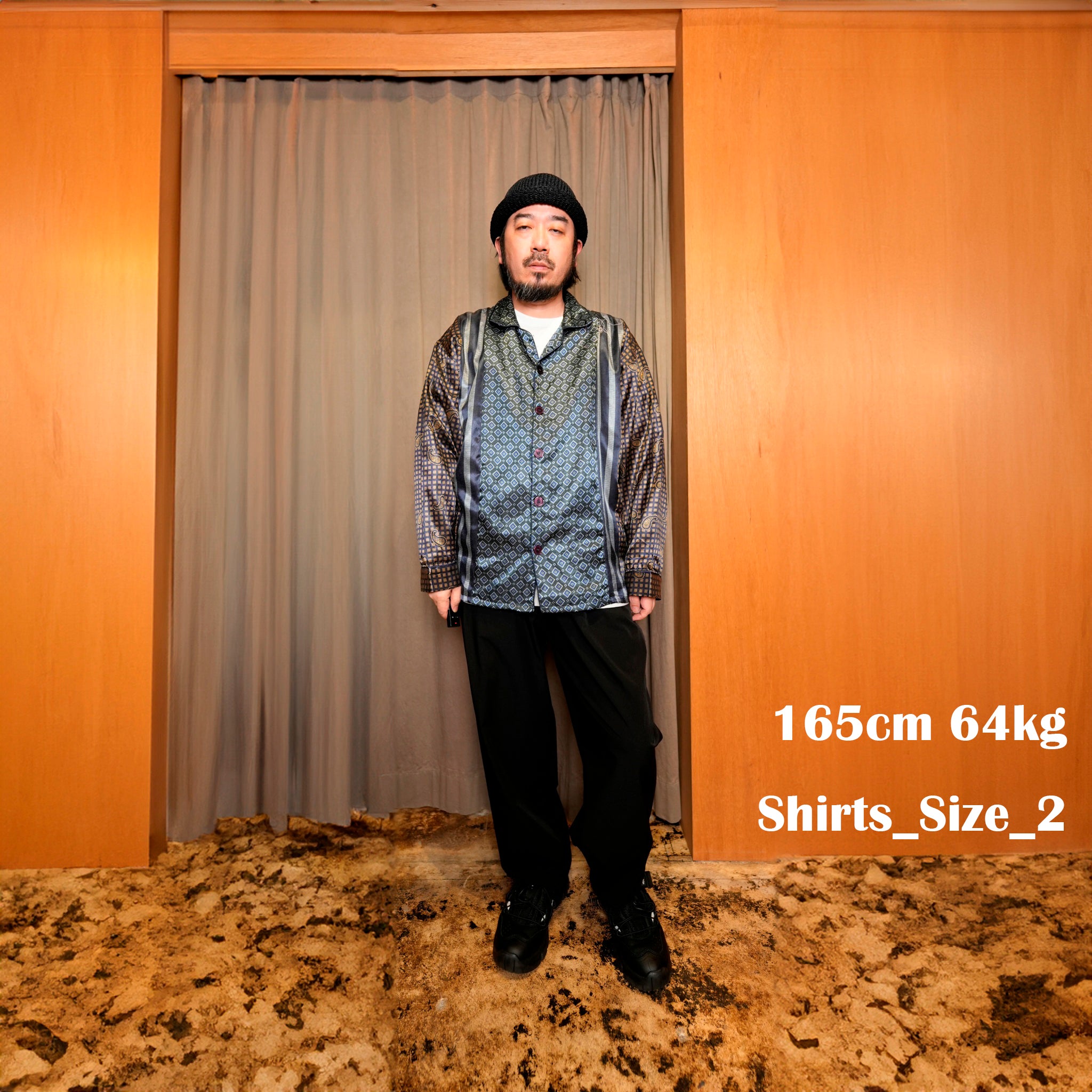 No:MR-2402674B | Name:リメイクパジャマシャツ | Color:Multi_B |  Size:2【Mr. Remake Man】【REMAKE MODEM DESIGN_モデムデザイン】