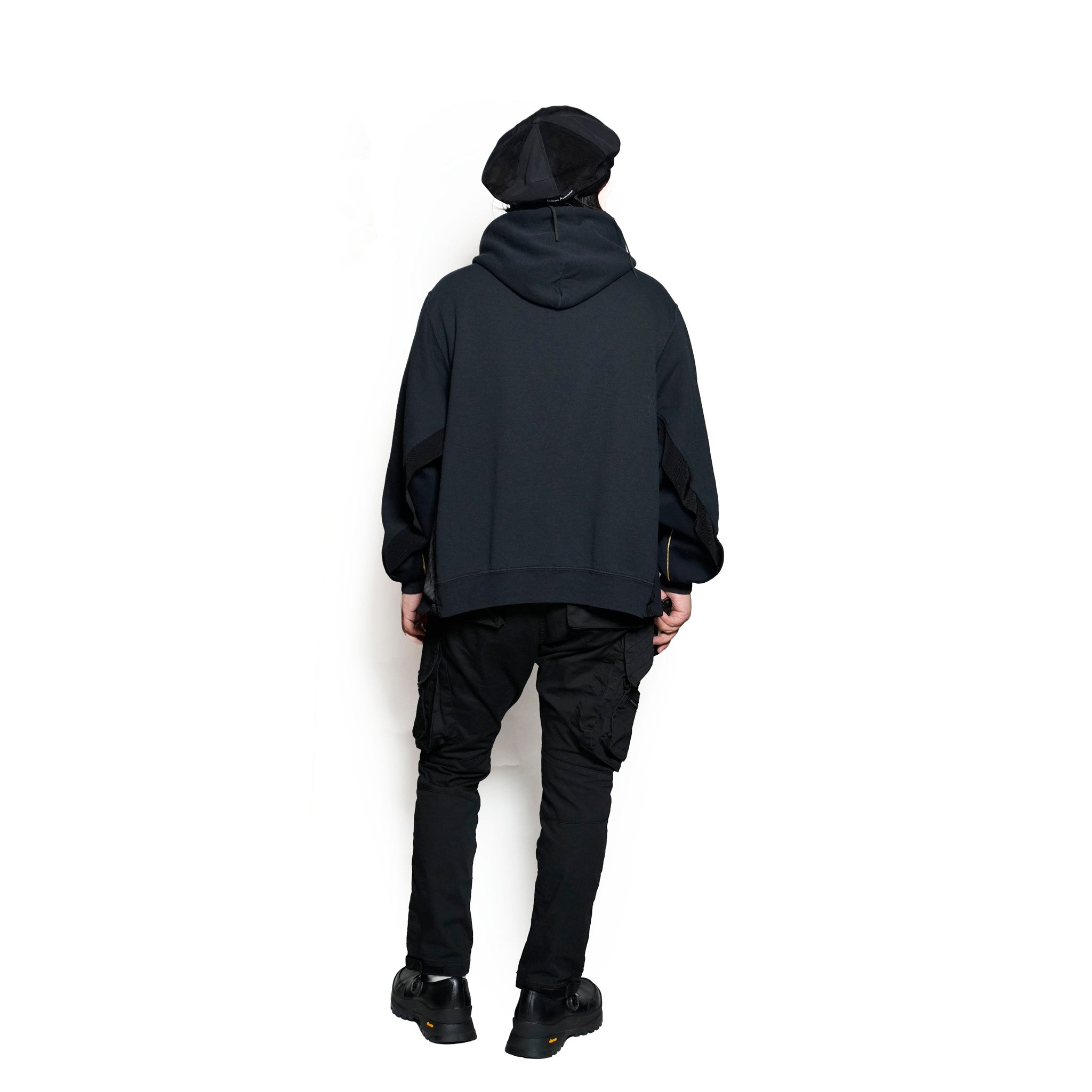 AT-238 | フィンスリーブ フードスウェット | Color:Black | Size-Free【REHERSALL_リハーズオール】