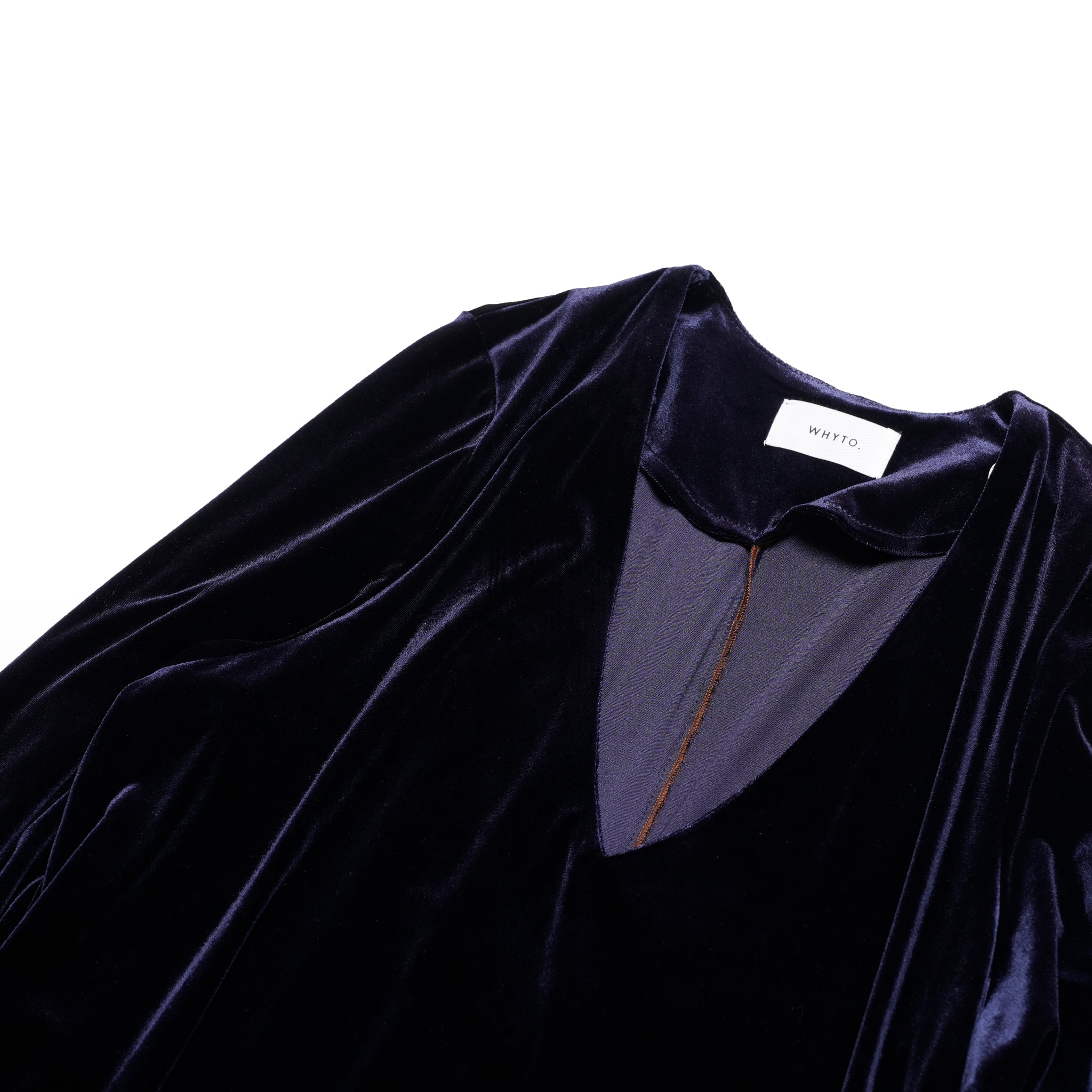 v slit velour dress | Color_Navy | No_wht25fop4072_navy【WHYTO_ホワイト】