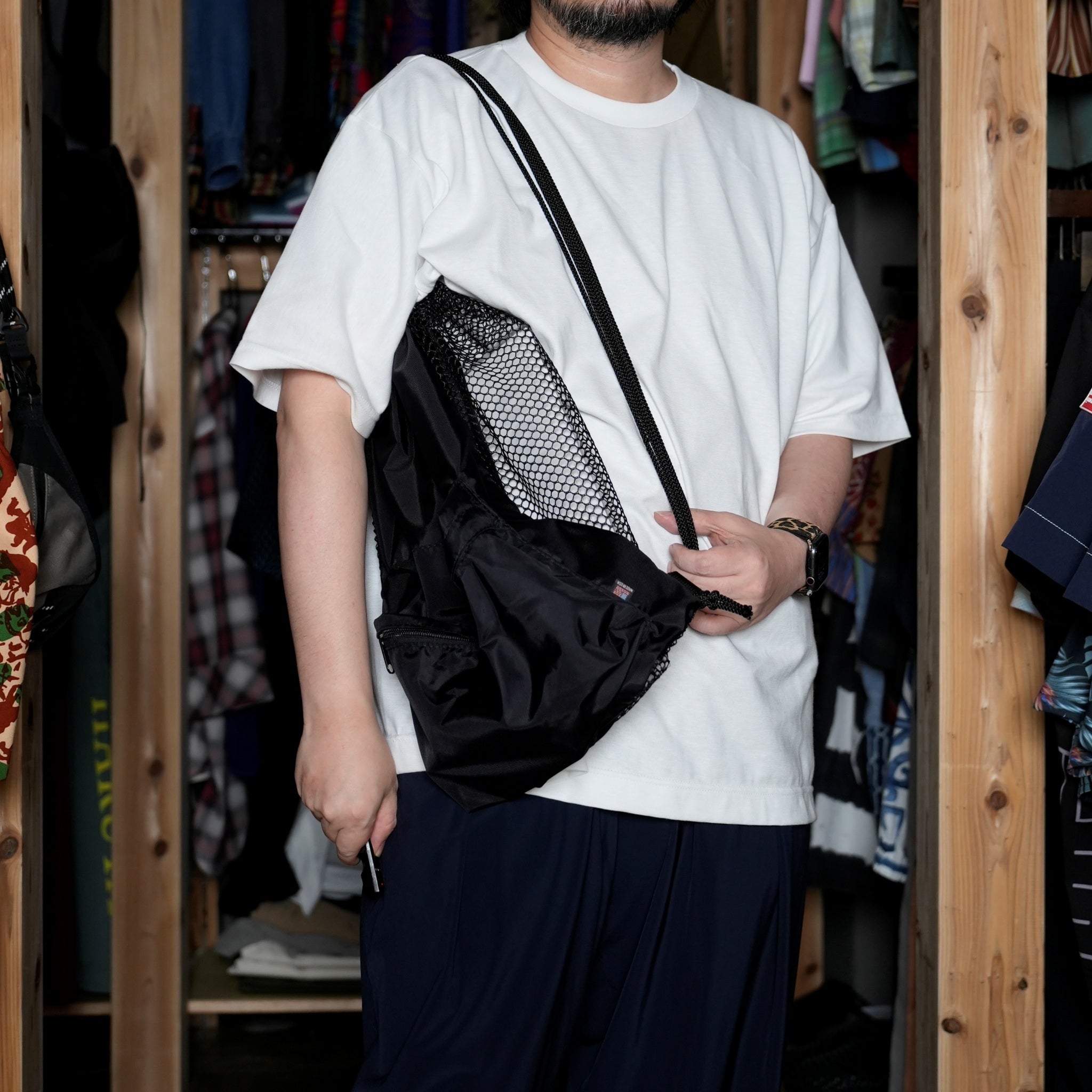 CSTM BAG-02 | Name*Toned D.S. Sack Add Front Pocket | Color:Black【SMOKE T ONE】【CS_One Cstm Fits All Made In USA】