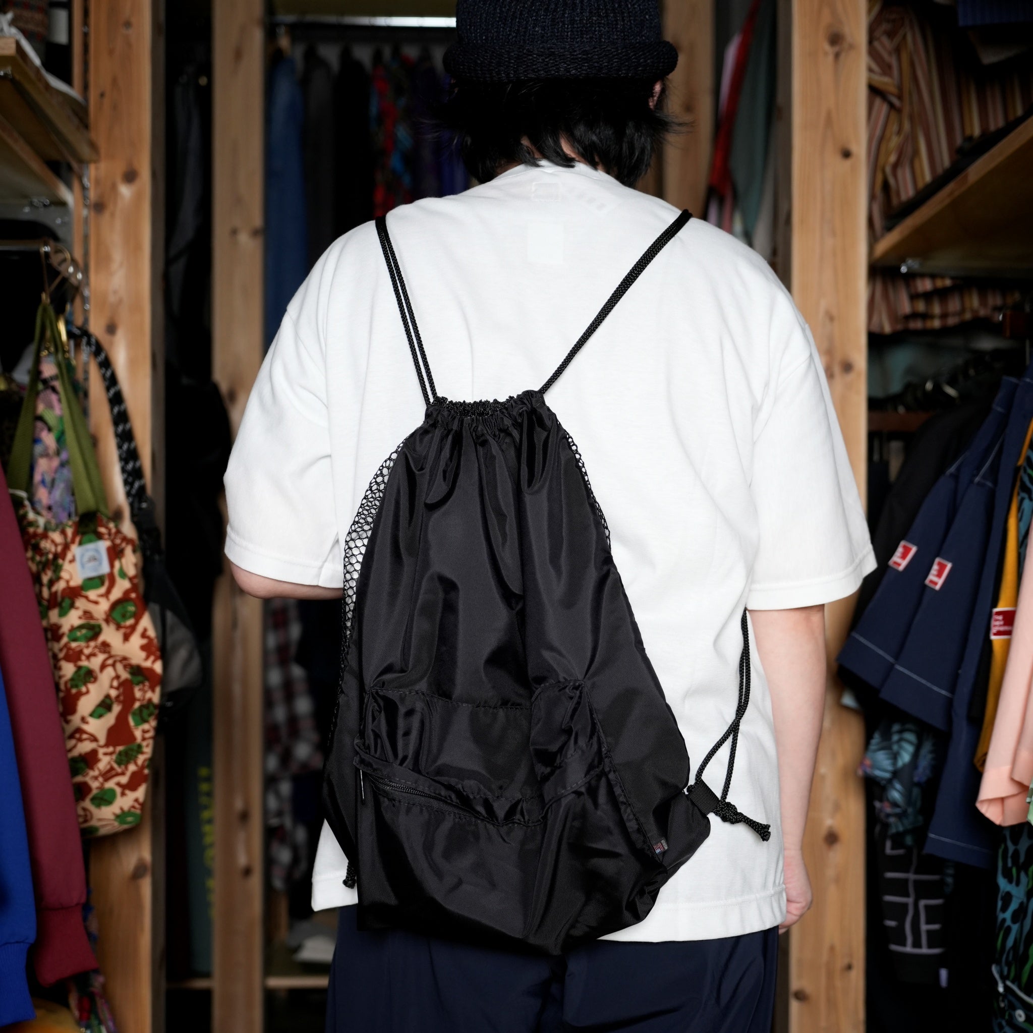 CSTM BAG-02 | Name*Toned D.S. Sack Add Front Pocket | Color:Black【SMOKE T ONE】【CS_One Cstm Fits All Made In USA】