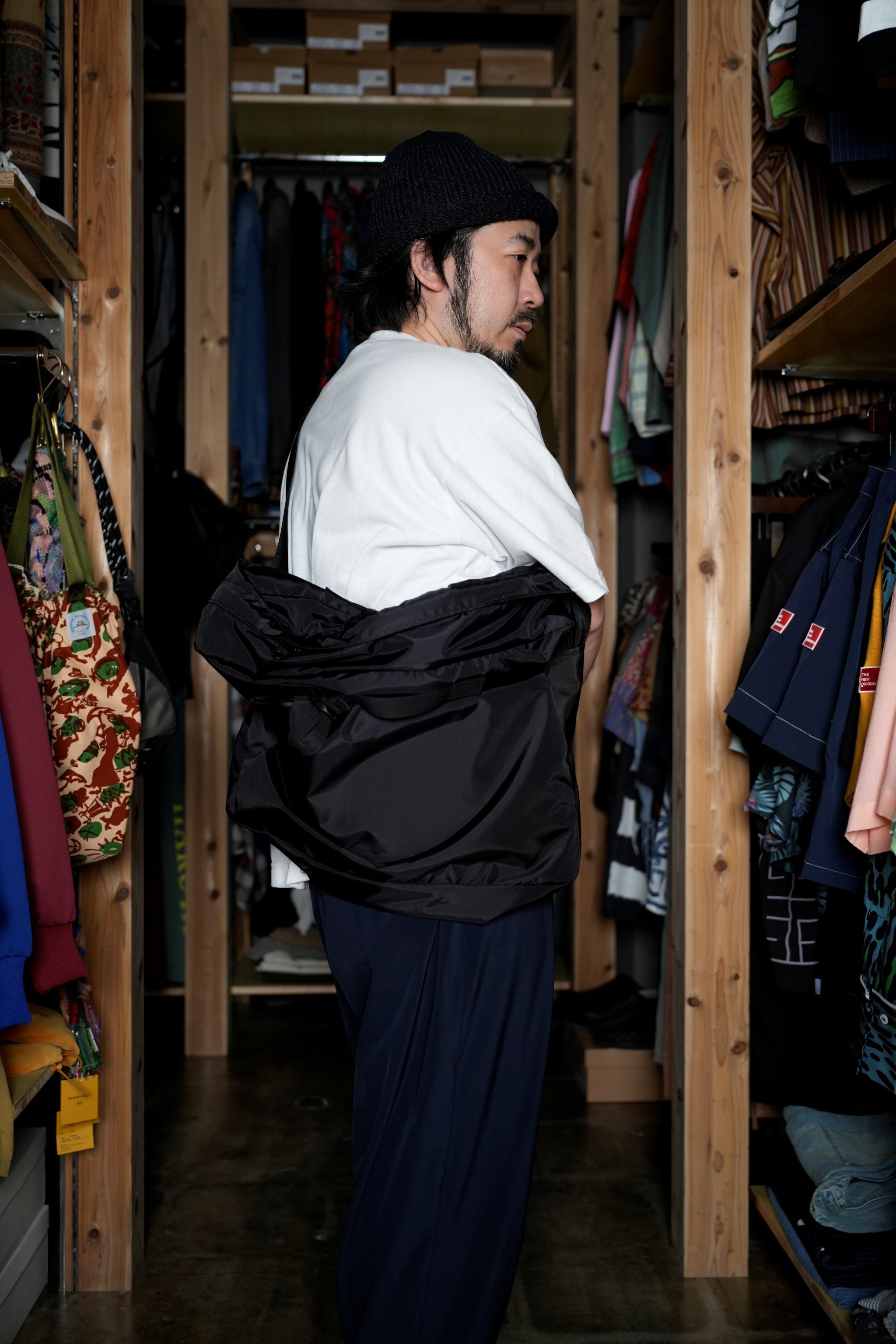 CSTM BAG-01 | Delivery Shoulder Large | Color:Black【SMOKE T ONE】【CS_One Cstm Fits All Made In USA】