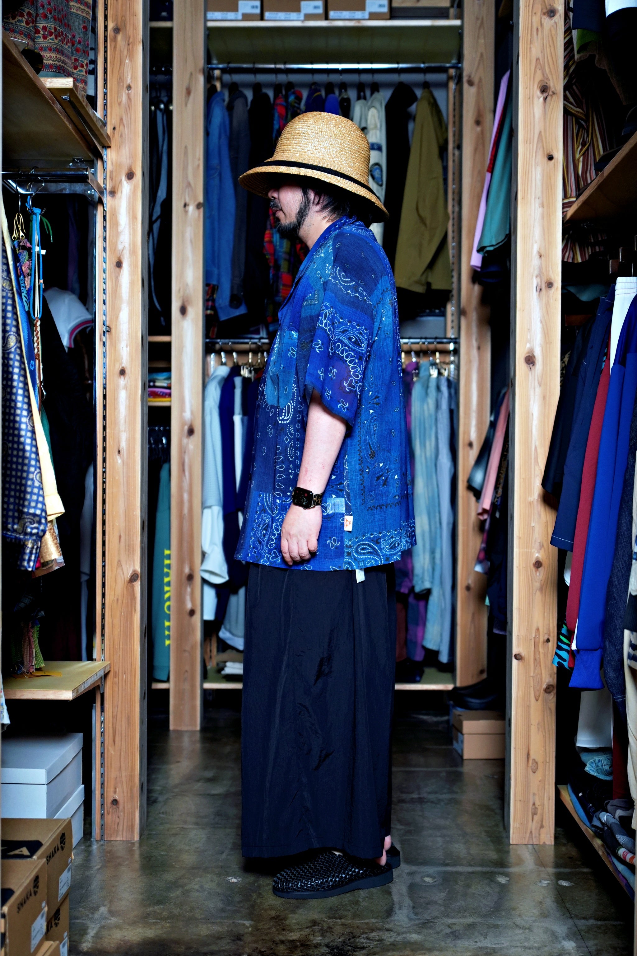 G62201_RB | BANDANA ALOHA SHIRTS-RB | COlor:Royal Blue【GORT_ゴート】