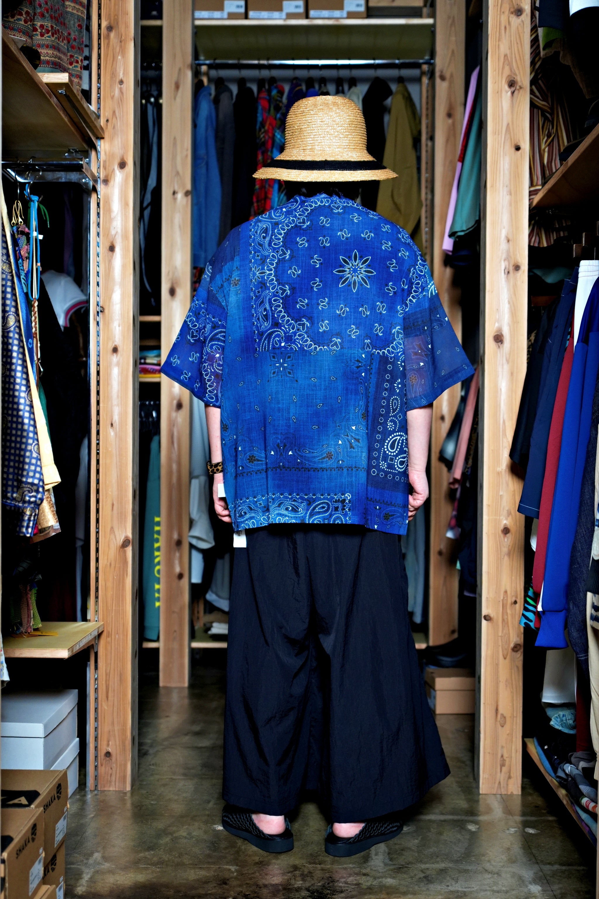 G62201_RB | BANDANA ALOHA SHIRTS-RB | COlor:Royal Blue【GORT_ゴート】